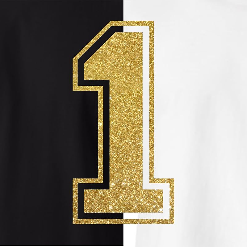 Oro viejo, números de 8.0 in con purpurina para planchar para ropa, números de remera, números de transferencia de calor para uniforme deportivo, remera de béisbol y fútbol (estilo C) (oro viejo-1)