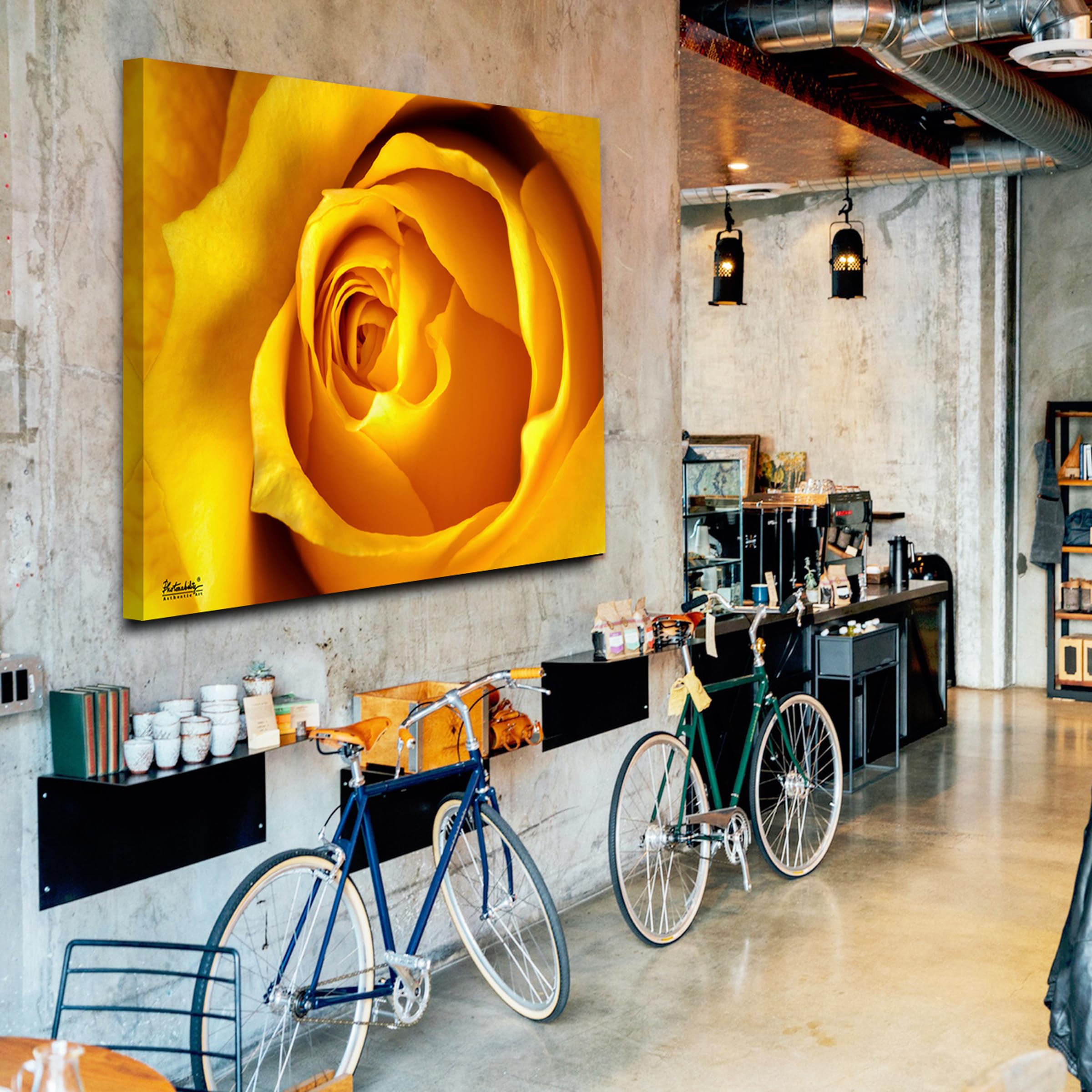 Photonability® Yellow Rose Macro Petals Flower Wall Art Canvas Giclee (40 x 60 x 1.25 inches)