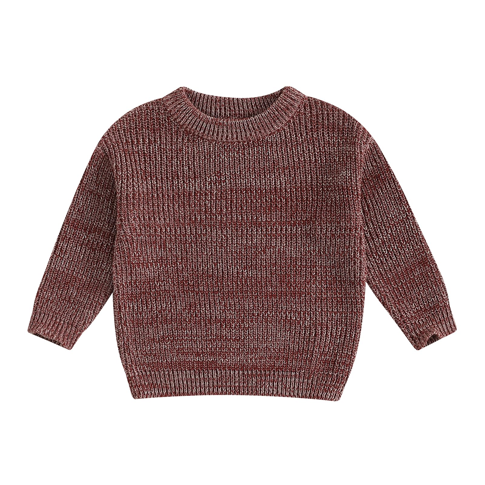 Geagodelia Toddler Baby Boy Girl Warm Sweater Long Sleeve Crew Neck Solid Color Knitted Pullovers Tops Knit Jumpers Sweatshirt Chunky Knitwear Fall Winter Clothes Outfits — view 8