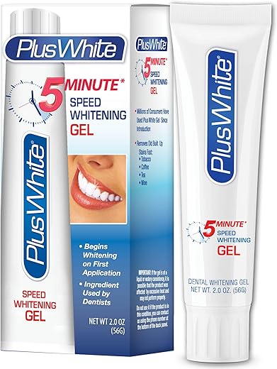 Plus White Speed Whitening Gel - Works in 5 Minutes - Professional Teeth Whitening w/Dentist Approved Ingredient (2 oz)