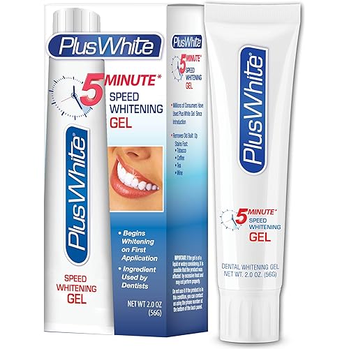 Plus White Speed Whitening Gel - Works in 5 Minutes - Professional Teeth Whitening w/Dentist Approved Ingredient (2 oz)