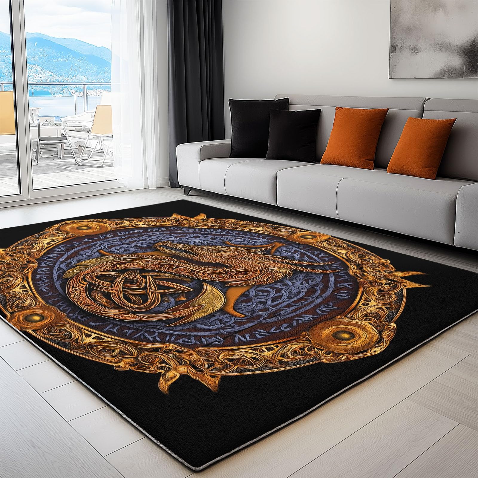 Tapis de sol pour couloir lavable et anti-glisse noir