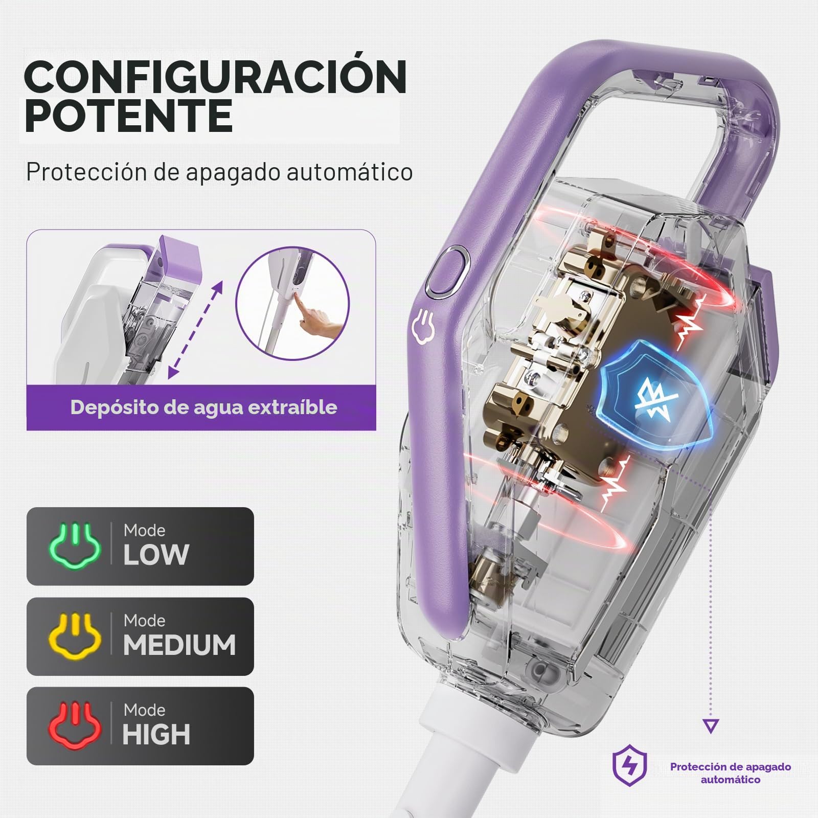 AAOBOSI Limpiador a vapor de 1300 W, calentamiento rápido, limpieza con vapor de alta temperatura (hasta 132 °C), juego completo con accesorios, ideal para suelos, alfombras, ventanas, juntas y coche