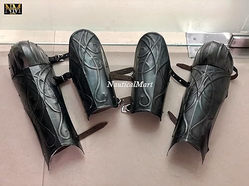 Vista 5 de NauticalMart Armadura Larp, Greaves de la ciudadela, Skyrim, armadura élfica, armadura de cosplay, paladín