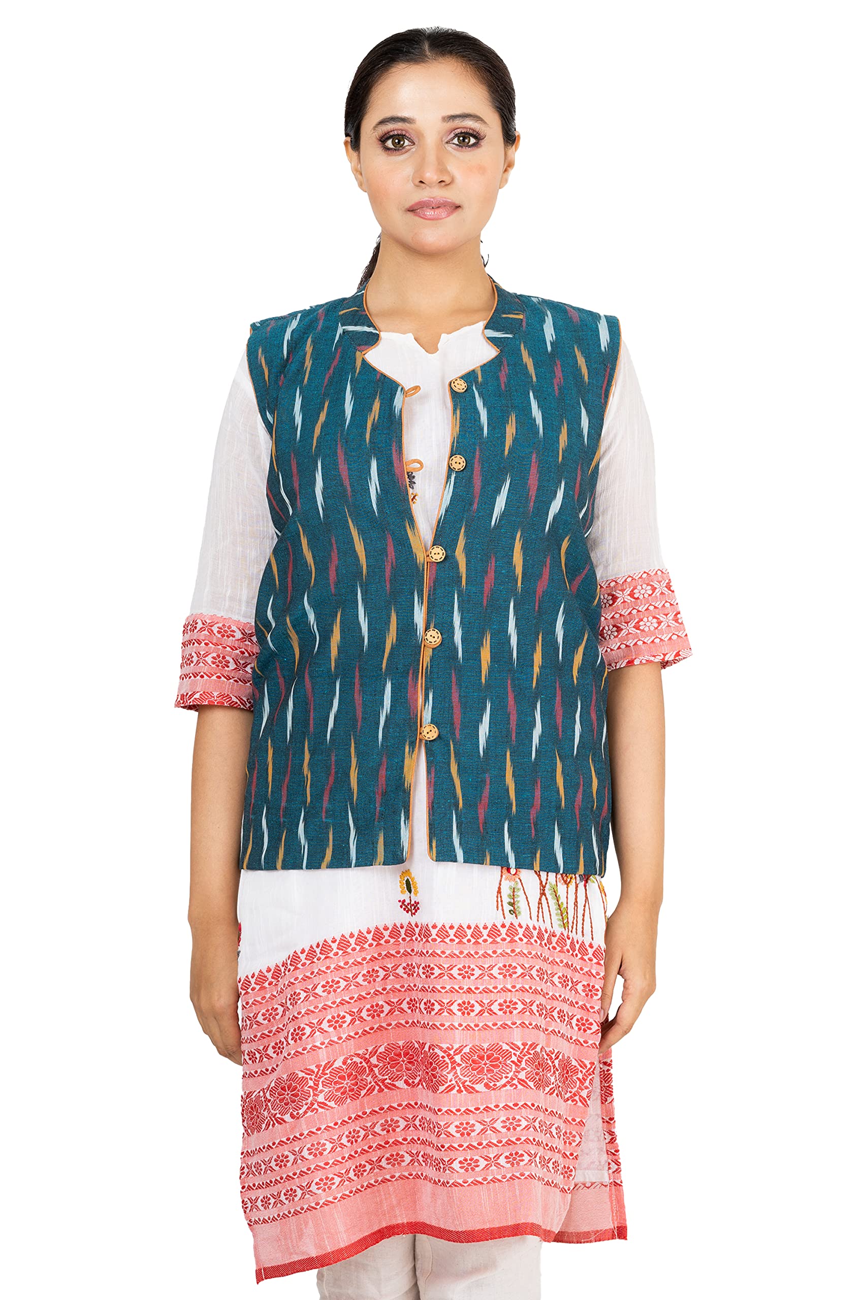jalpaibon Cotton Traditional Ethnic Wear Handmade Jacket for Womens/Girl's-picture-16