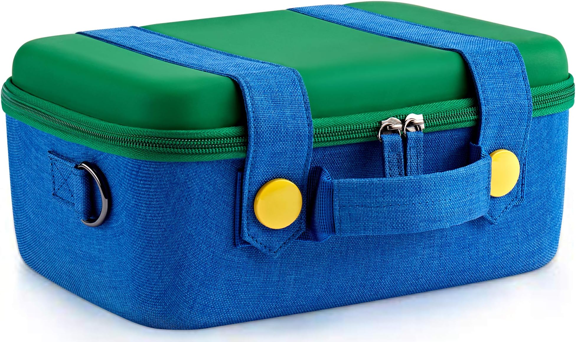 Funlab Travel Carrying Case Compatible with Switch and Switch OLED, Cute and Deluxe, Protective Hard Shell Carry Bag for Switch Console & Accessories(Green)