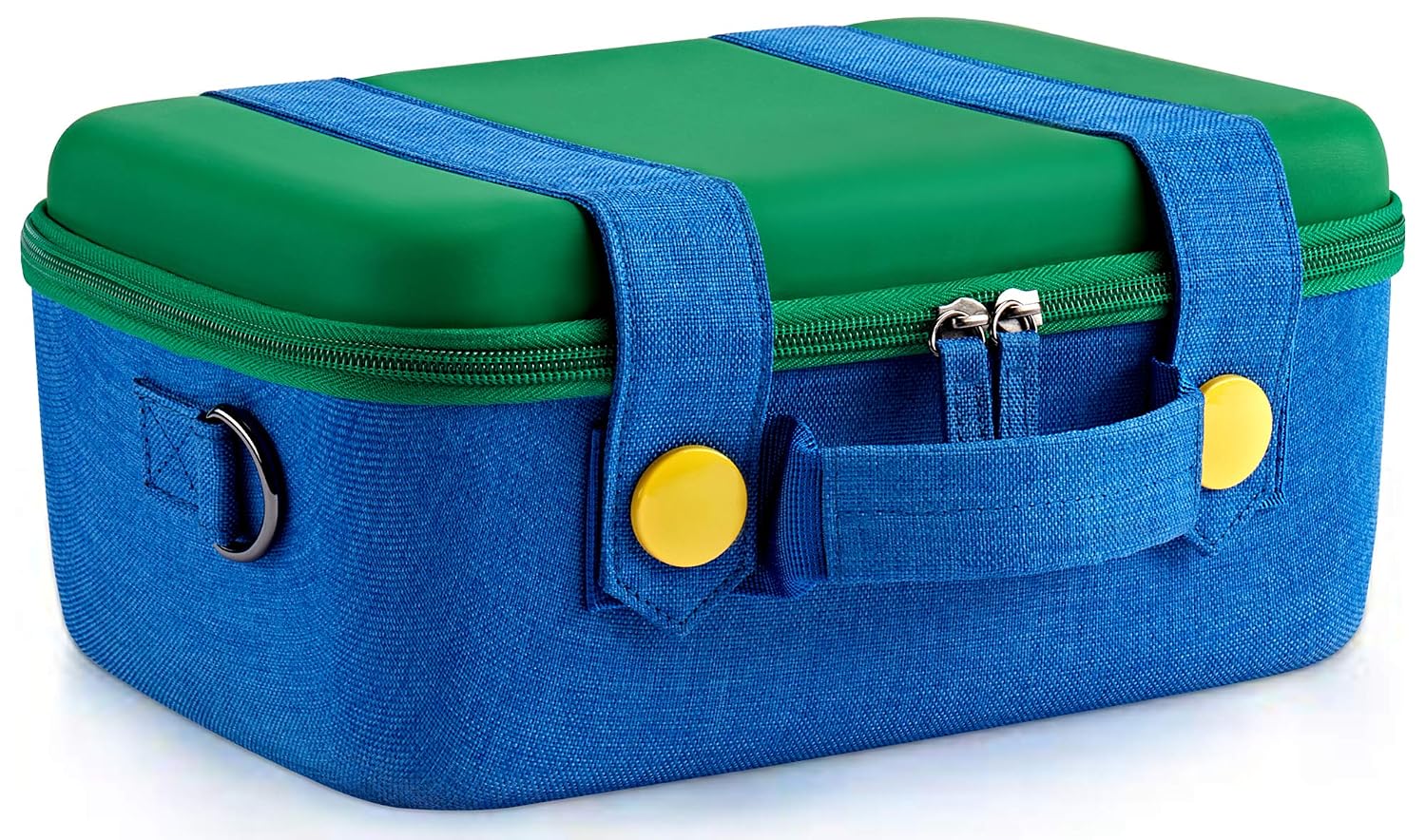 FUNLAB Switch Case Compatible with Nintendo Switch/OLED, Cute Portable Switch Carrying Case with 14 Game Holders for Mario Fans-Green