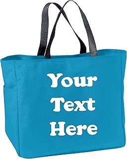 Personalized Monogrammed Shoulder Bag with Custom Text | Essential Canvas Tote Bag with Customizable Embroidered Monogram