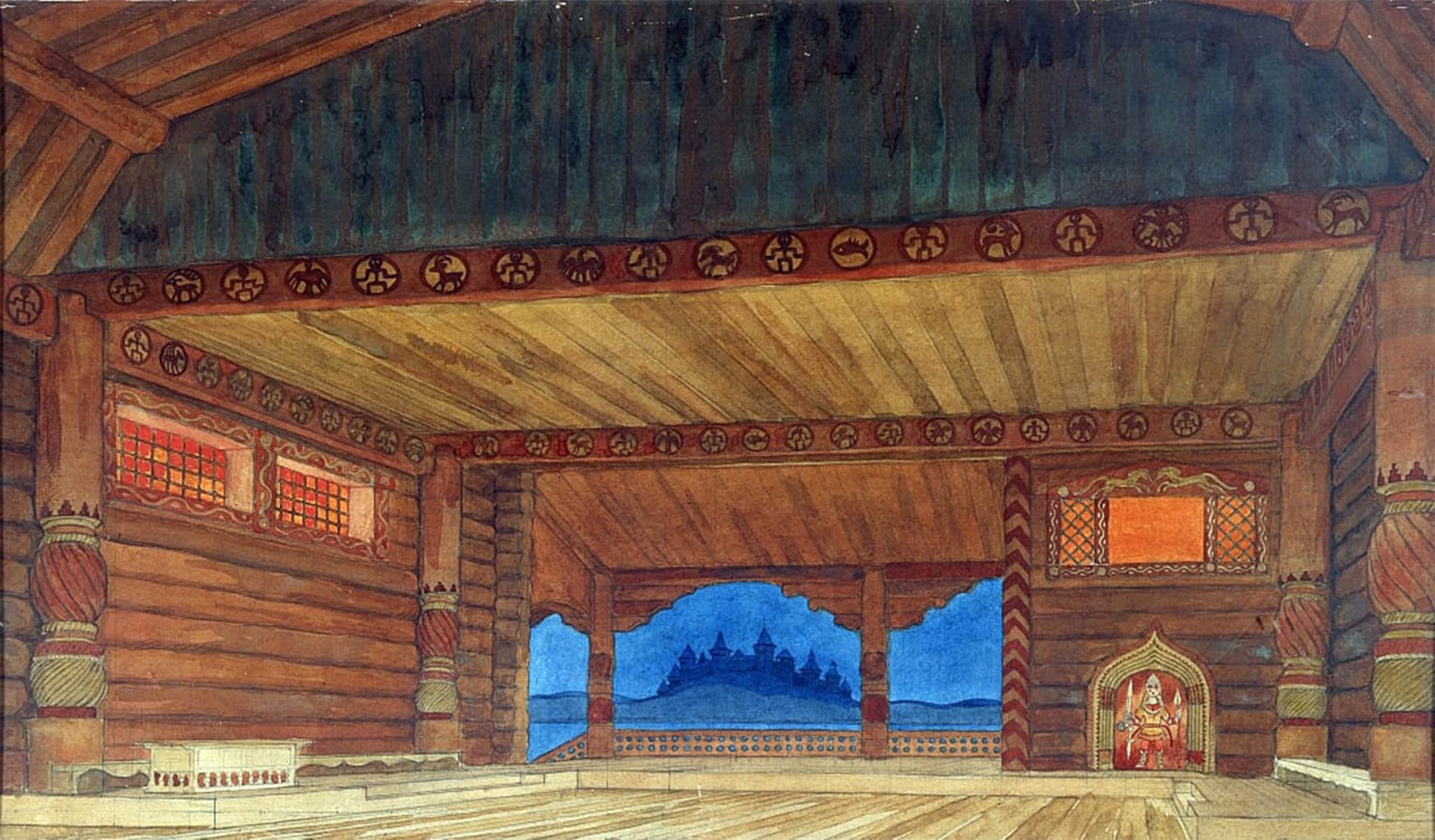 Cuadro de lienzo de la ópera Ruslan y Lyudmila de Ivan Bilibin 60x90cm para pared 5