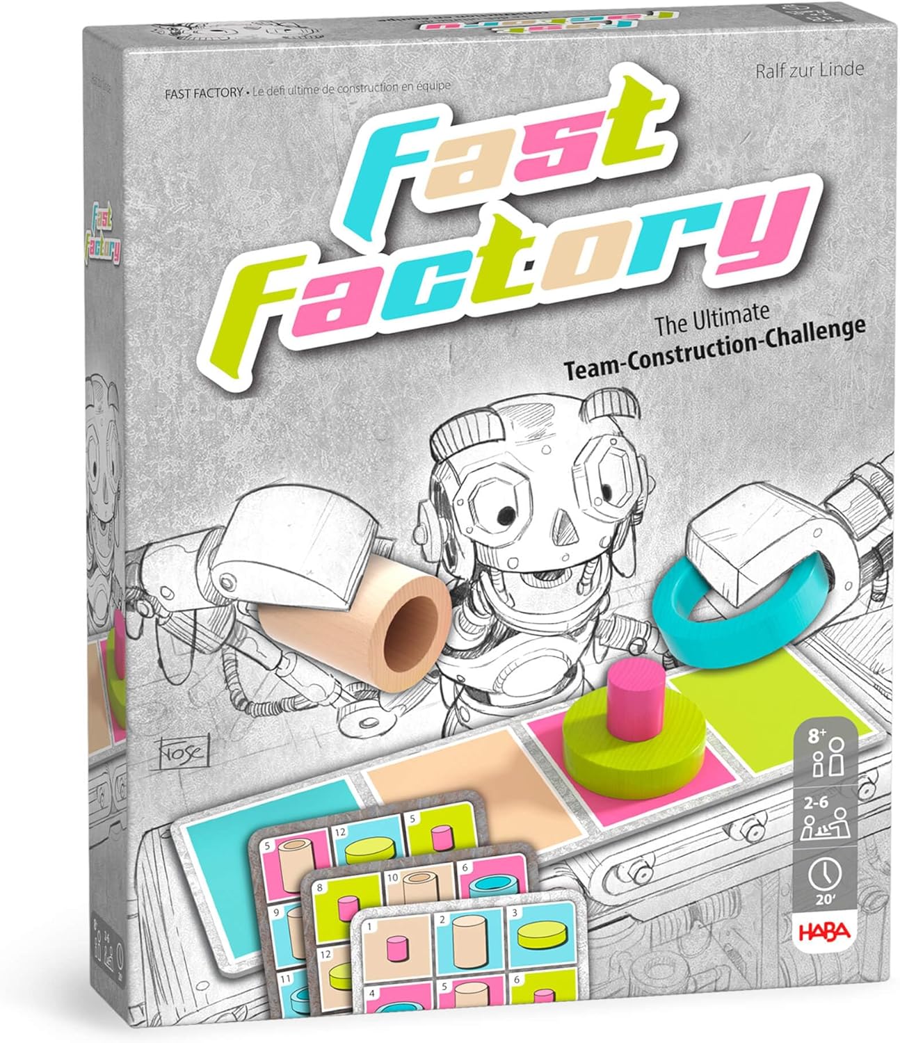 HABA Fast Factory: Exciting Robot-Themed Sequence Board Game, Ideal Family Board Games & Fast-Paced Assembly Team Building Activity for Kids 8 and up.