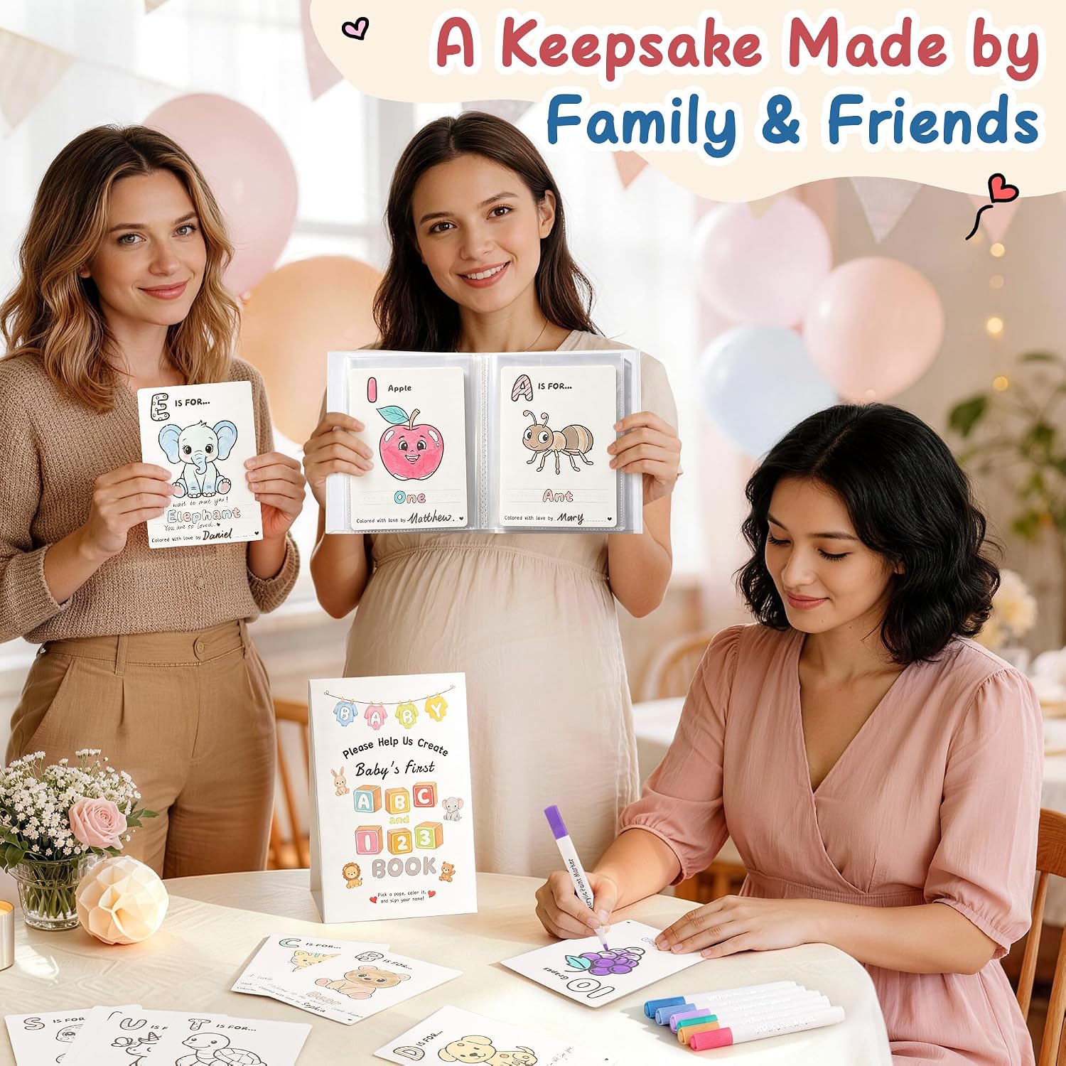 Baby's First 123&ABC Book Baby Shower Games Baby Shower Activity for Guests | ABC Book Baby Shower Activity Keepsake, Educational Keepsake