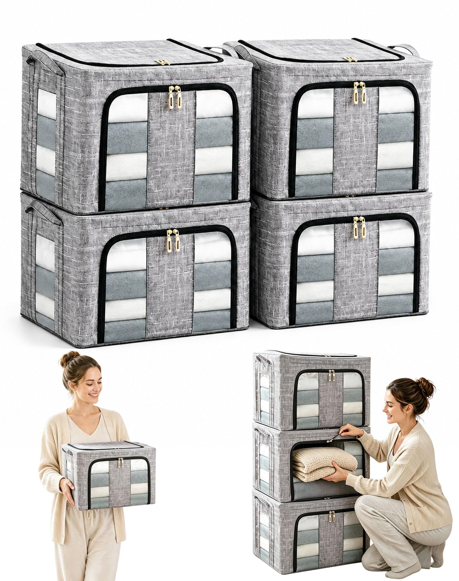 Betterboxes Stackable Storage, 66l Betterboxes Stackable StorageοΌ4 Set