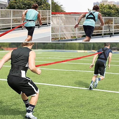 Miniatura 6 de Sunsign Banda elástica de entrenamiento de resistencia para correr, juego de cables de resistencia elásticos, banda de resistencia larga, movimiento