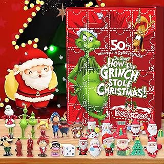 Christmas Figures Advent Calendar 2023 Kids-24 Days Cute Green Elf Figures Advent Calendar Christmas Gifts Idea for Kids, Adlut Christmas Figures Advent Calendar 2023 for Kids-24 Days