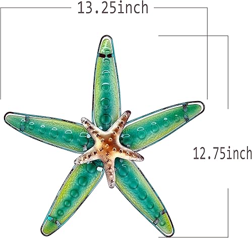 Miniatura 9 de JOYBee - Arte de pared de tortuga marina de metal, decoración para interiores y exteriores, arte náutico para colgar, escultura decorativa de