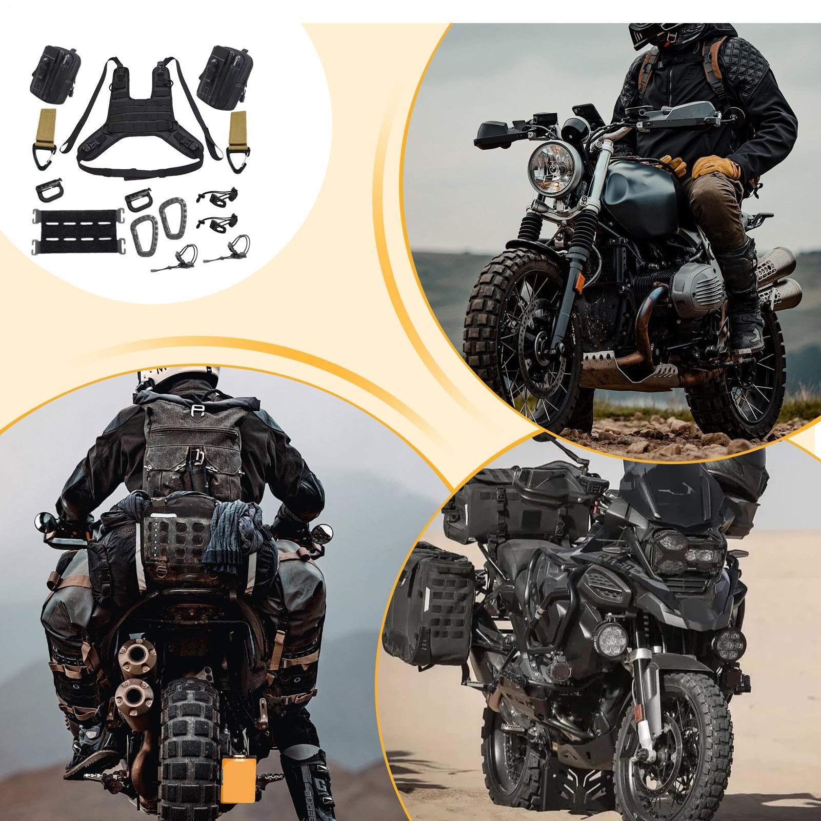 Générique Torba motocyklowa - na zbiornik na akcesoria | Torba na siodełko | z powłoką ochronną, własne okulary, portfele, tworzywo ABS, stal nierdzewna, tkanina Oxford, nylon A/B Dostępne