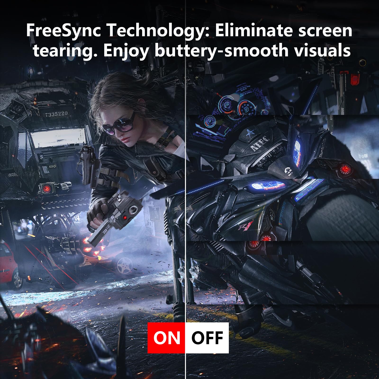 Great voell Ecran PC Gamer Incurvé 24 Pouces, 180 Hz, HDR10 (Full HD 1080P, 1920 x 1080), AMD FreeSync, Montage VESA, Couleur Noir