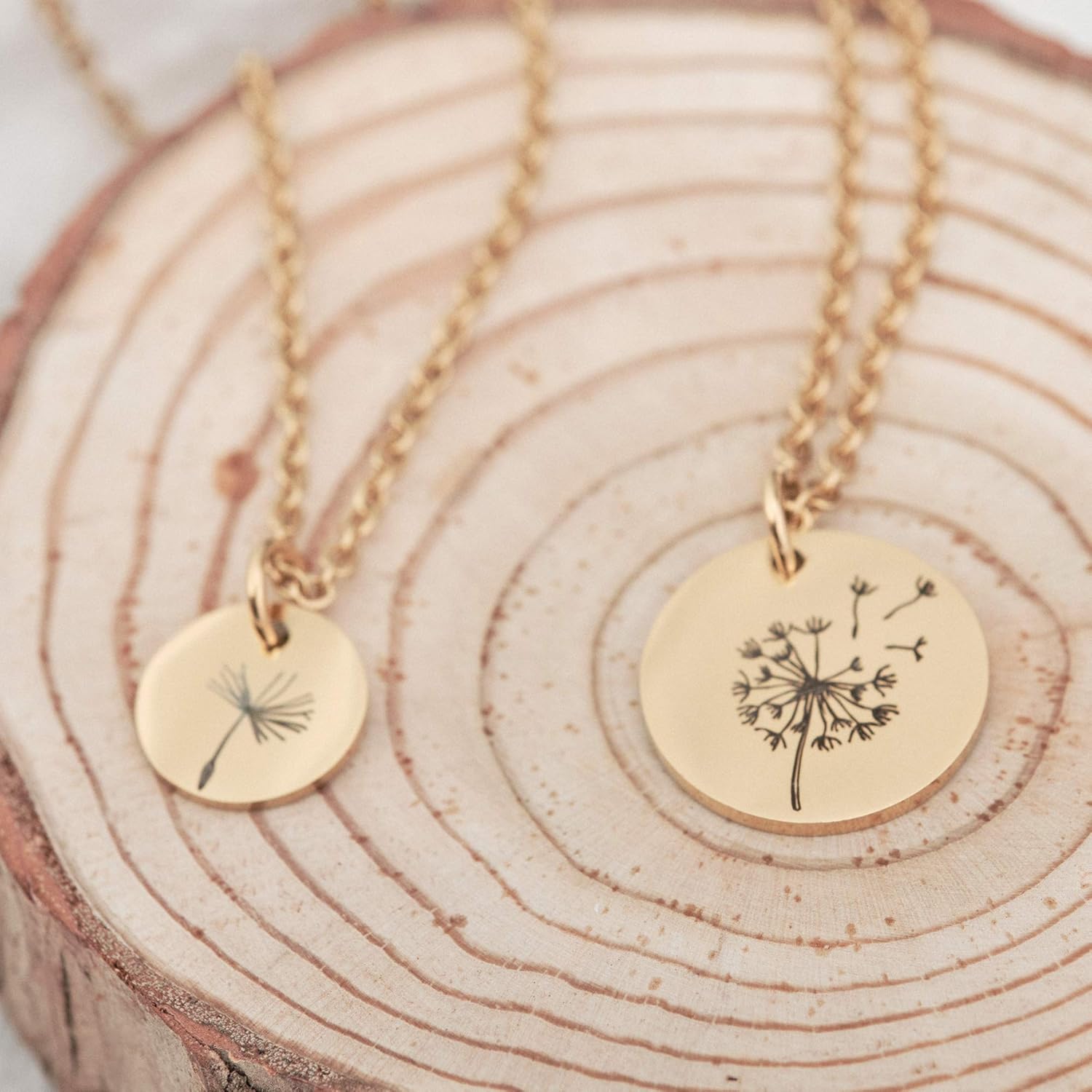 for Mother Daughter Necklace Gift for Mom Daughter Dandelion Stamped Necklace Personalized Gift for Mom