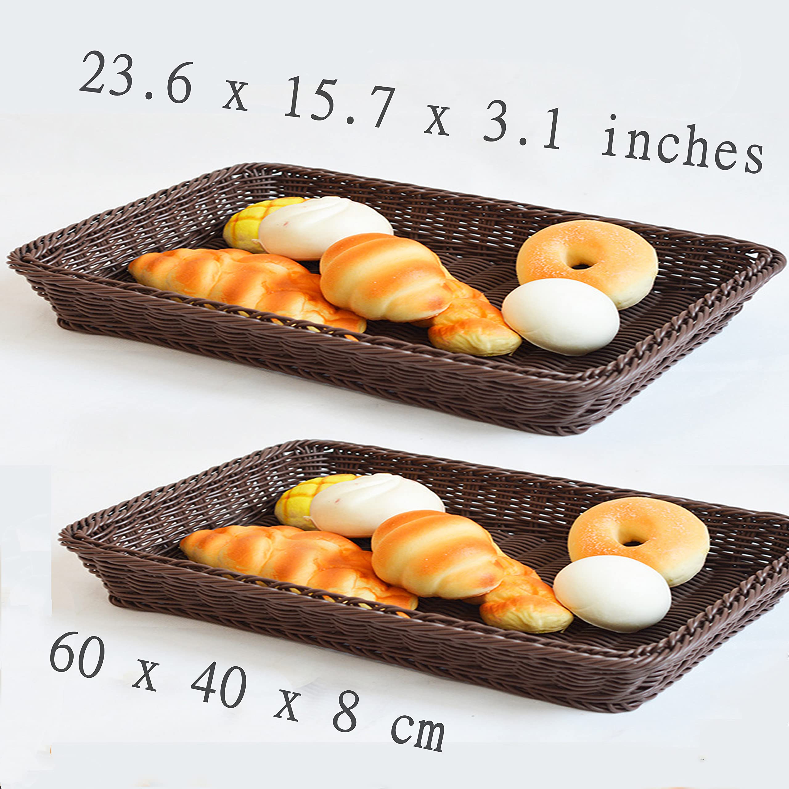 ROOTS rechthoekige rieten mand L40 cm Opbergen Bruin