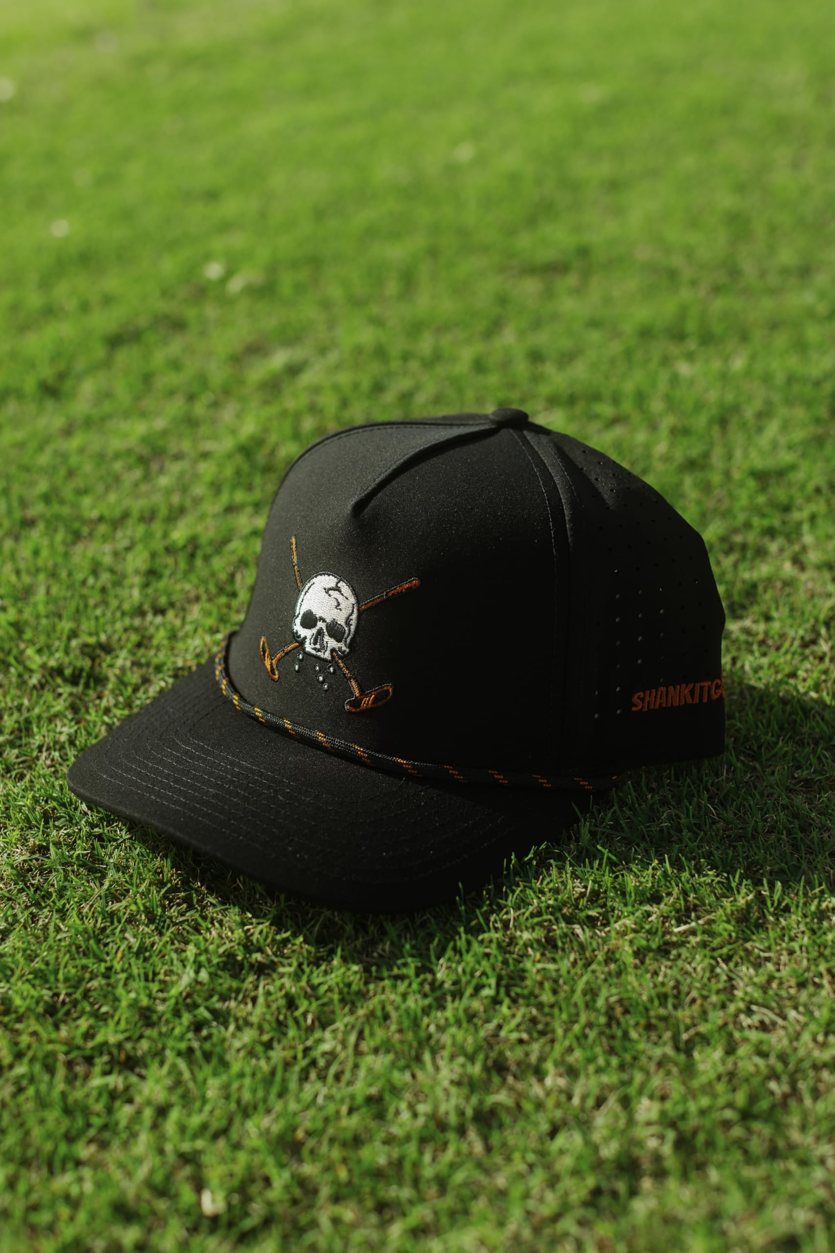 SHANKITGOLF Black Skull Rope Golf hat Adjustbale one Size fits All