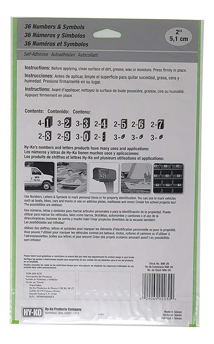 HY-KO Self-Adhesive 2” Black and Gold Vinyl Numbers (2-Pack ...