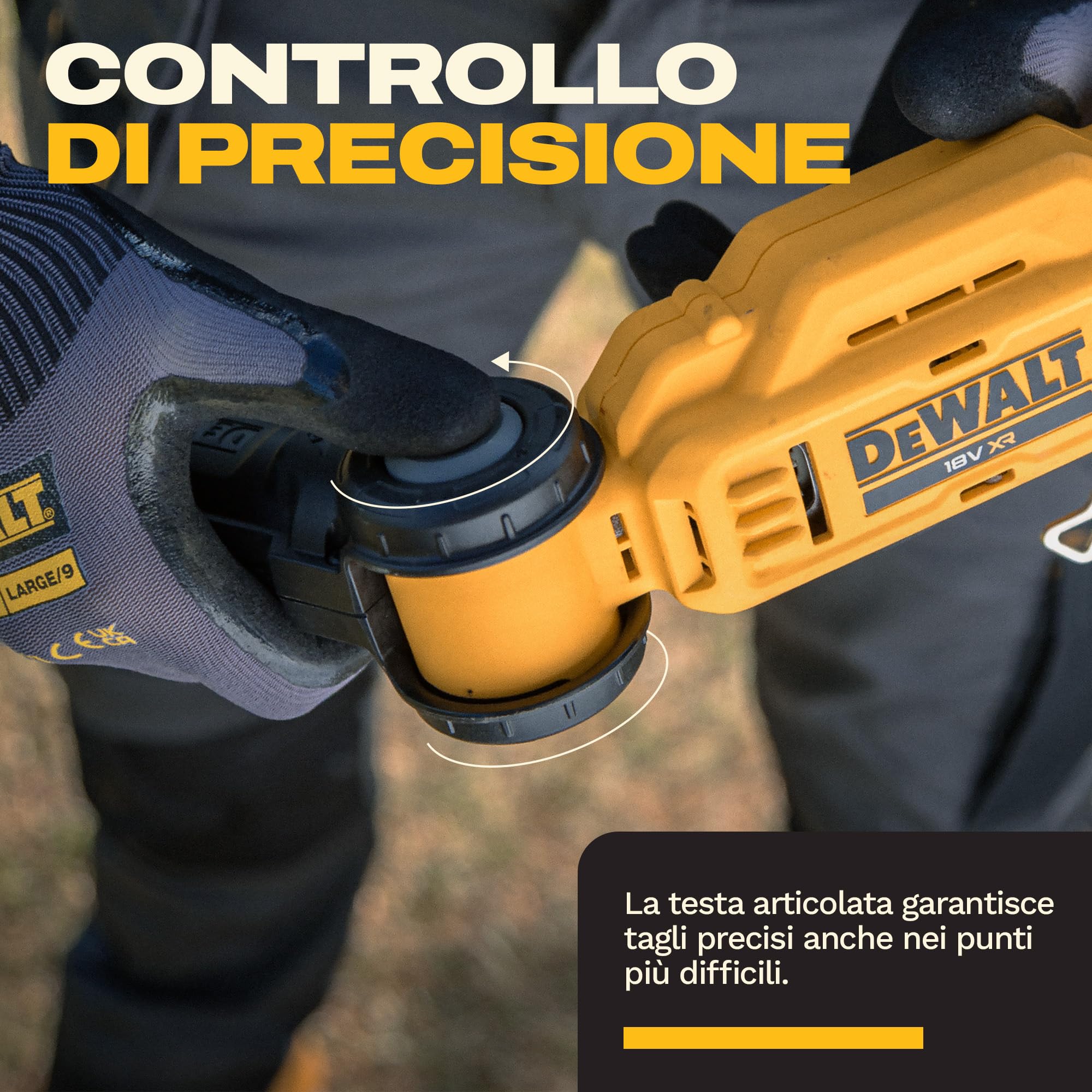 DEWALT 18V XR Potatore ad Asta Professionale; Potente e preciso per il taglio di rami alti, Solo Utensile, DCMPP569N-XJ