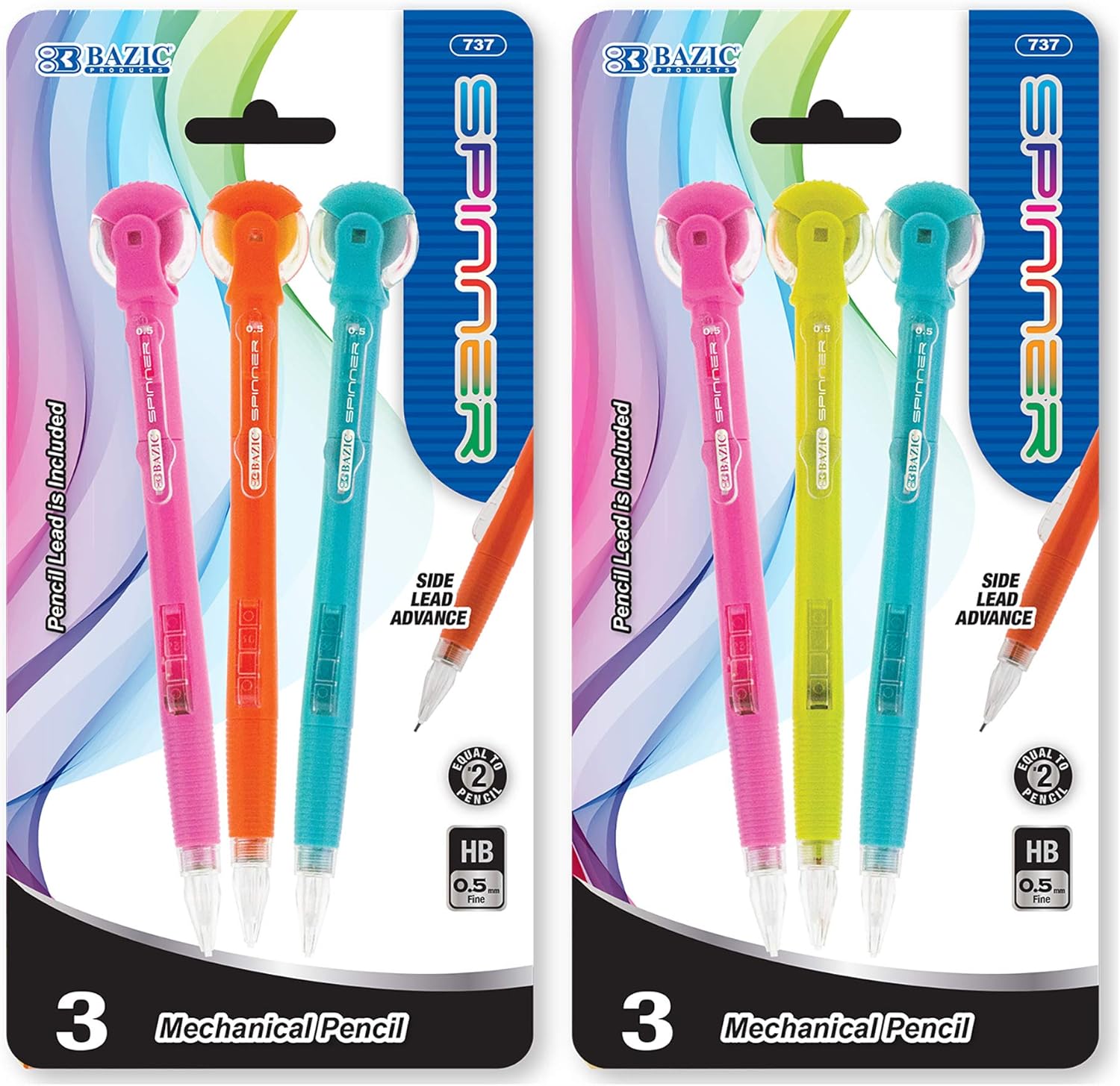 Buy BAZIC Mechanical Pencil 0.5mm Spinner, Latex Free Eraser, Smooth