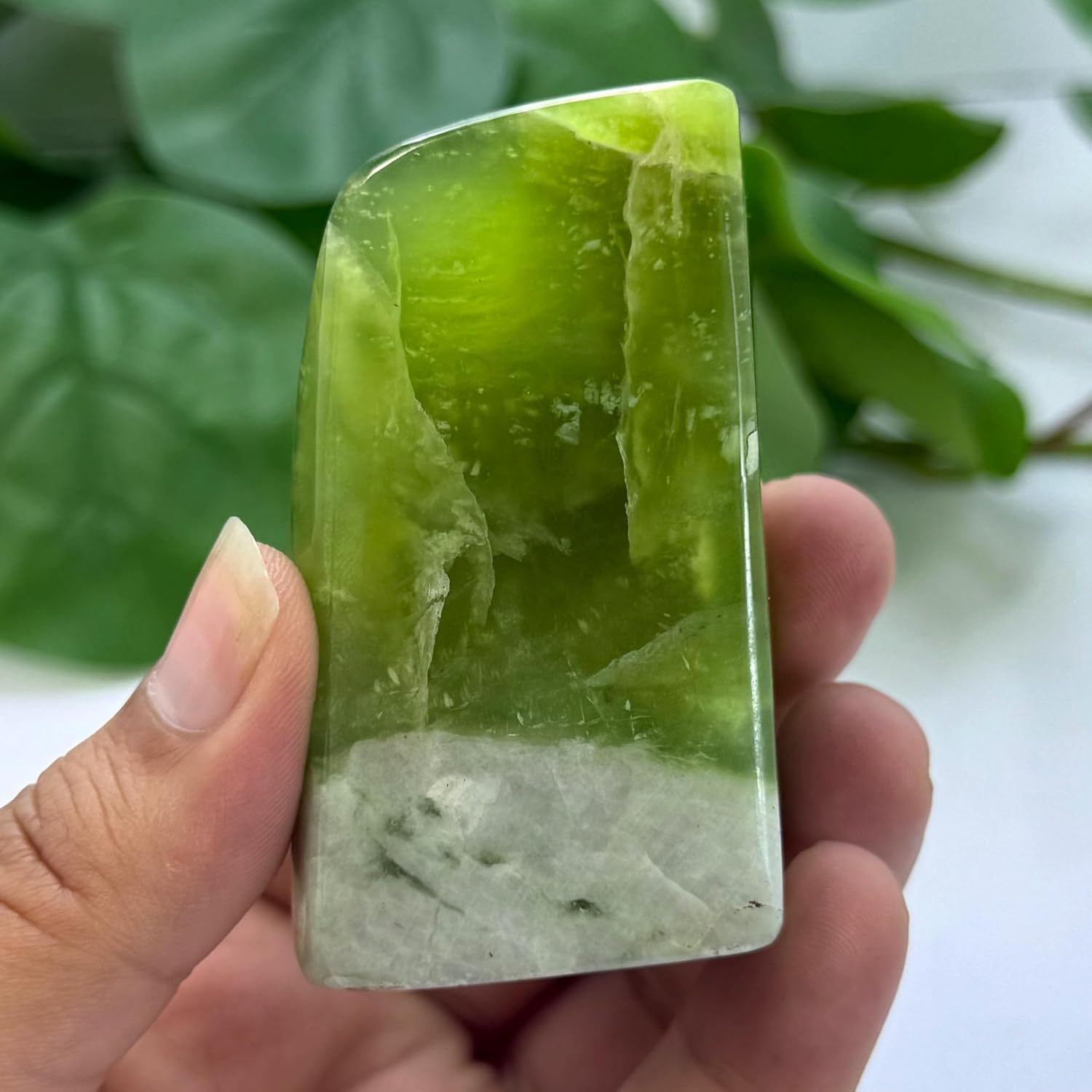Polished Green Jade Freeform Stone, Natural Freeform, Healing Gemstone Decor
