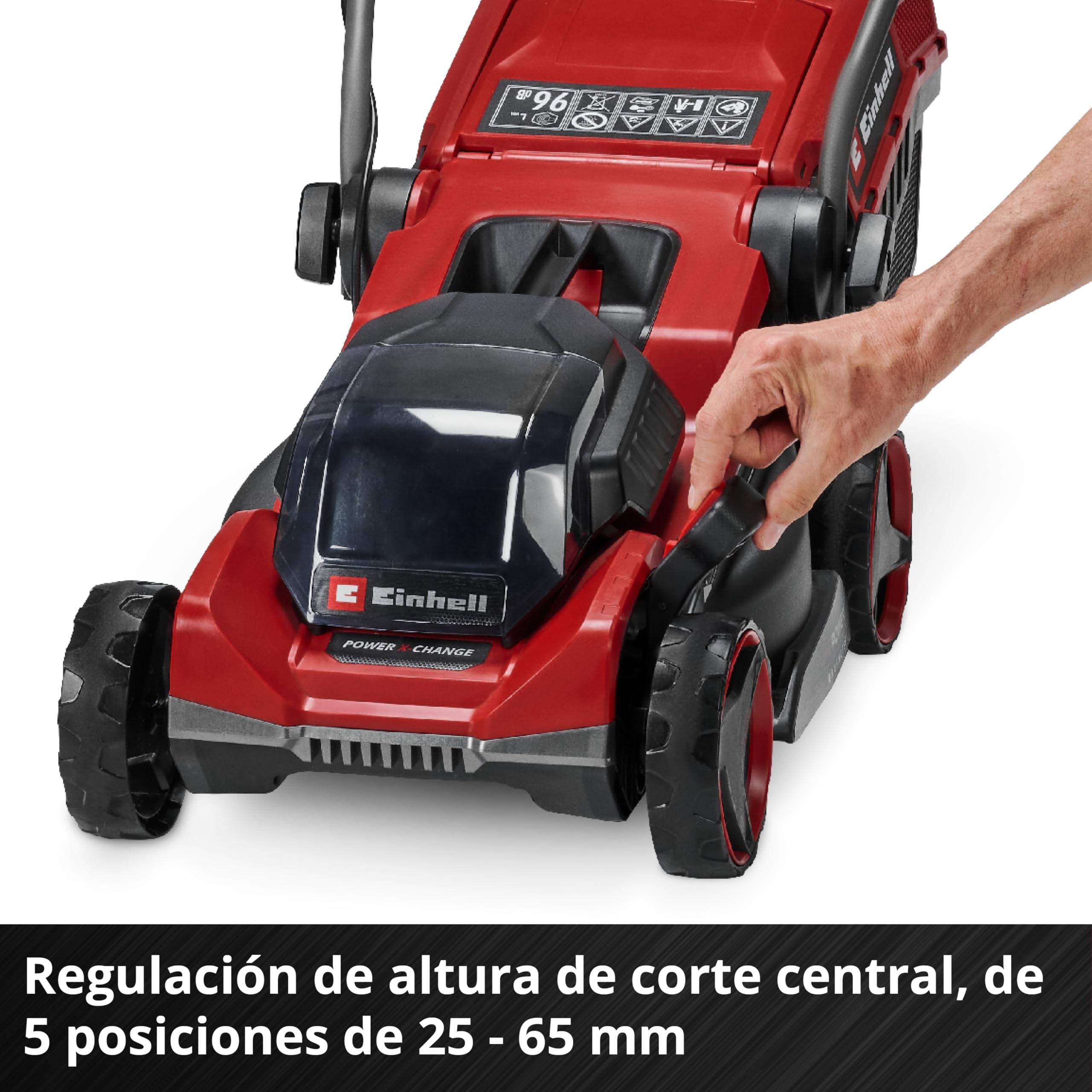 Einhell cortacésped con batería GE-CM 18/32 C Li BL-Solo Power X-Change (18 V, 32 cm de Ancho de Corte, hasta 270 m2, brushless, Cesta 27 l, Corte Cerca del Borde, sin batería)
