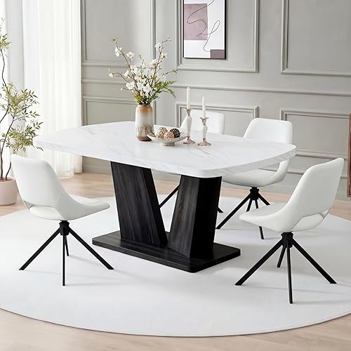 Miniatura 18 de Juego de 4 mesas de comedor de mármol para 4, juego de 4 mesas y sillas de comedor, juegos de comedor, Comedor Moderno, sillas de comedor tapizadas