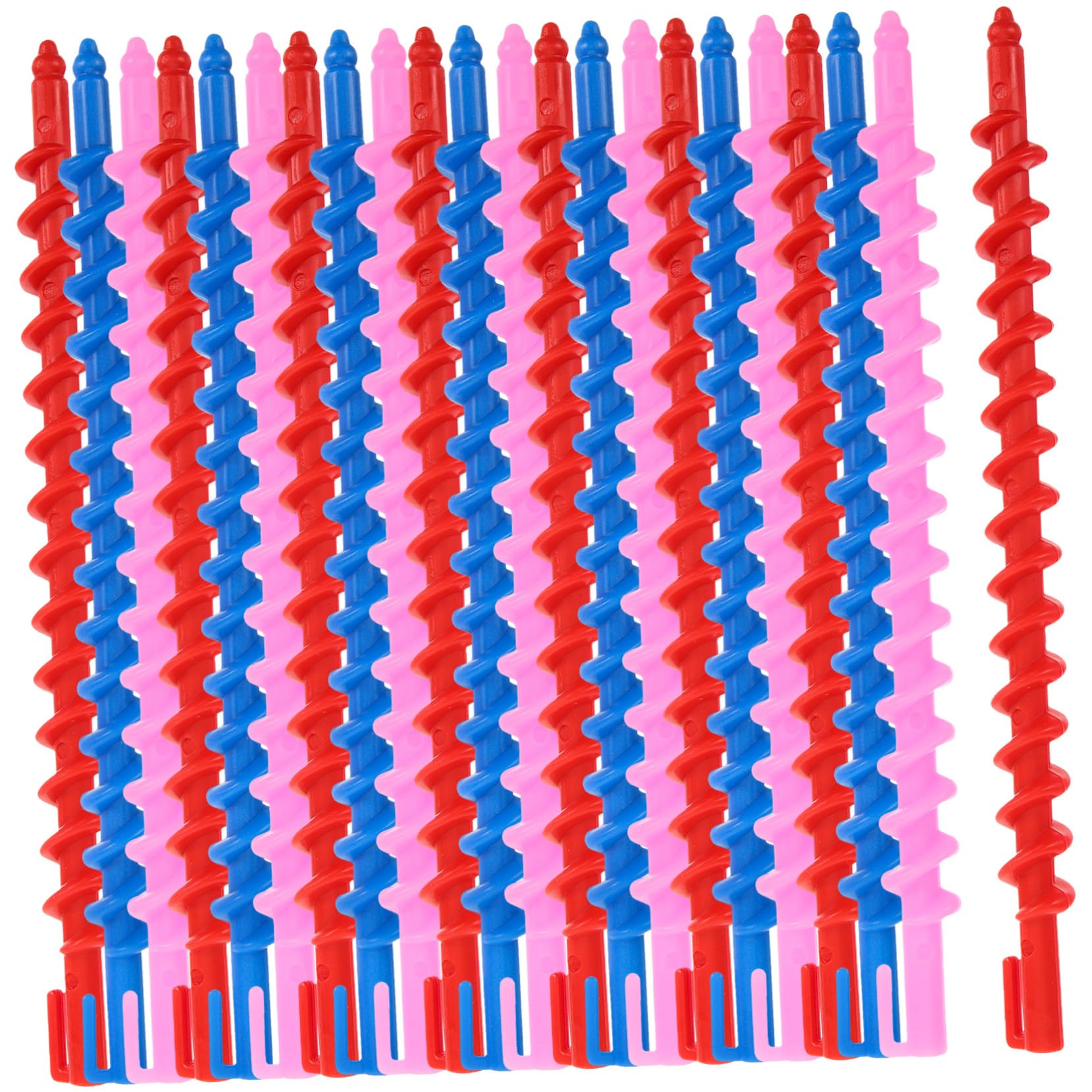 IWOWHERO 20PCS Heatless Spiral Hair Curlers Flexible No Heat Perm Rods for Women for Long Hair Reusable Curling Rollers for DIY Styling Waves Random Color