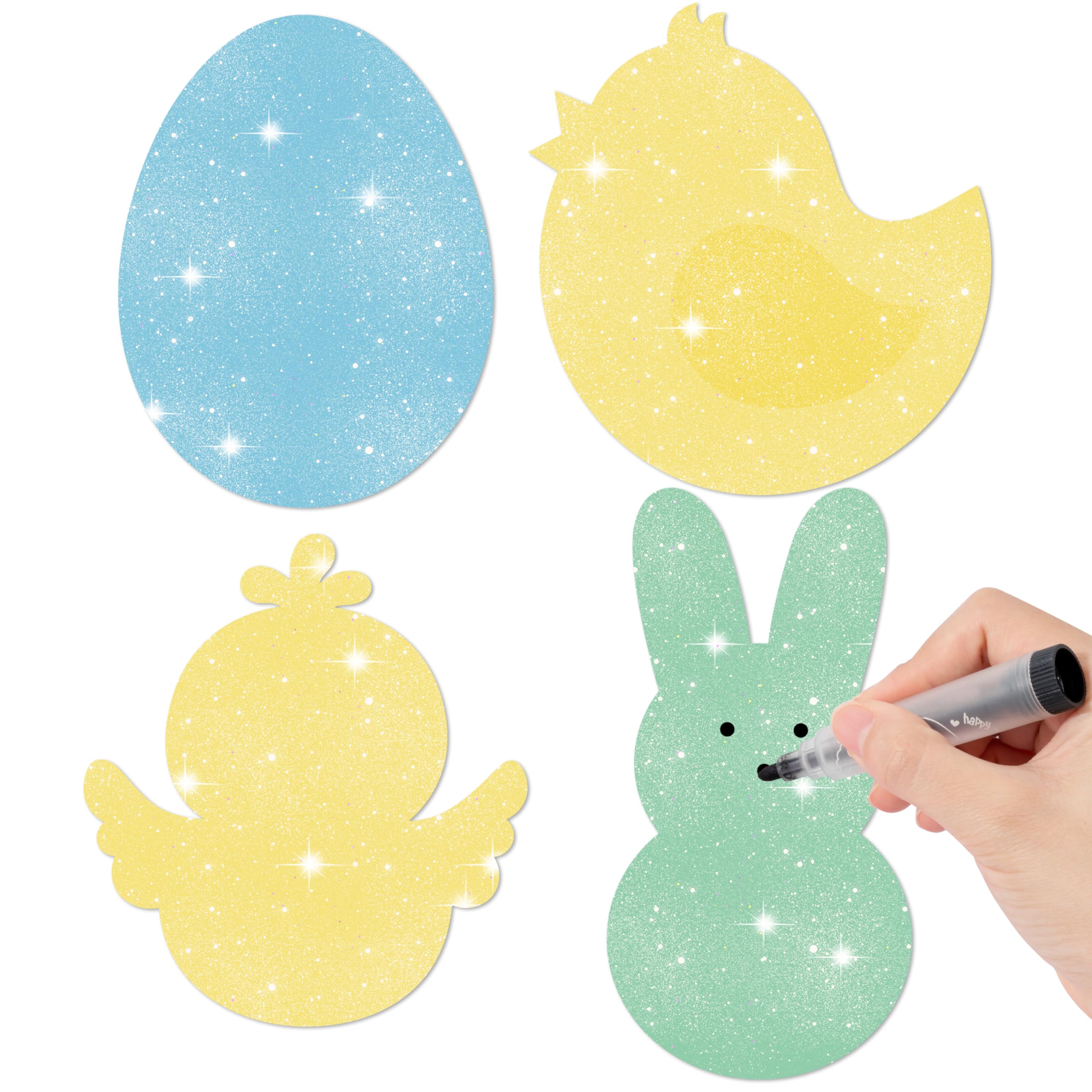 Glitter Bunny Egg Chick Cutouts for Birthday Party Bulletin Board Decor