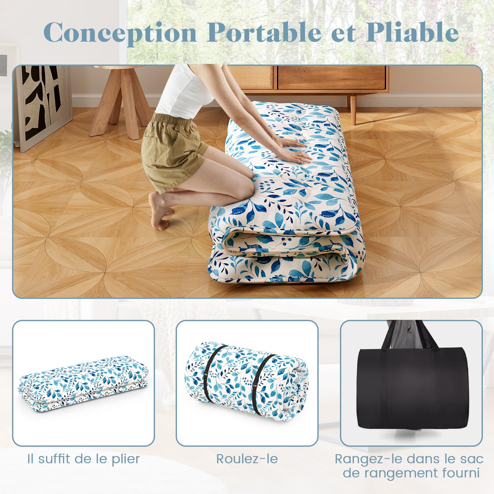 COSTWAY Składany materac Futon Japanese