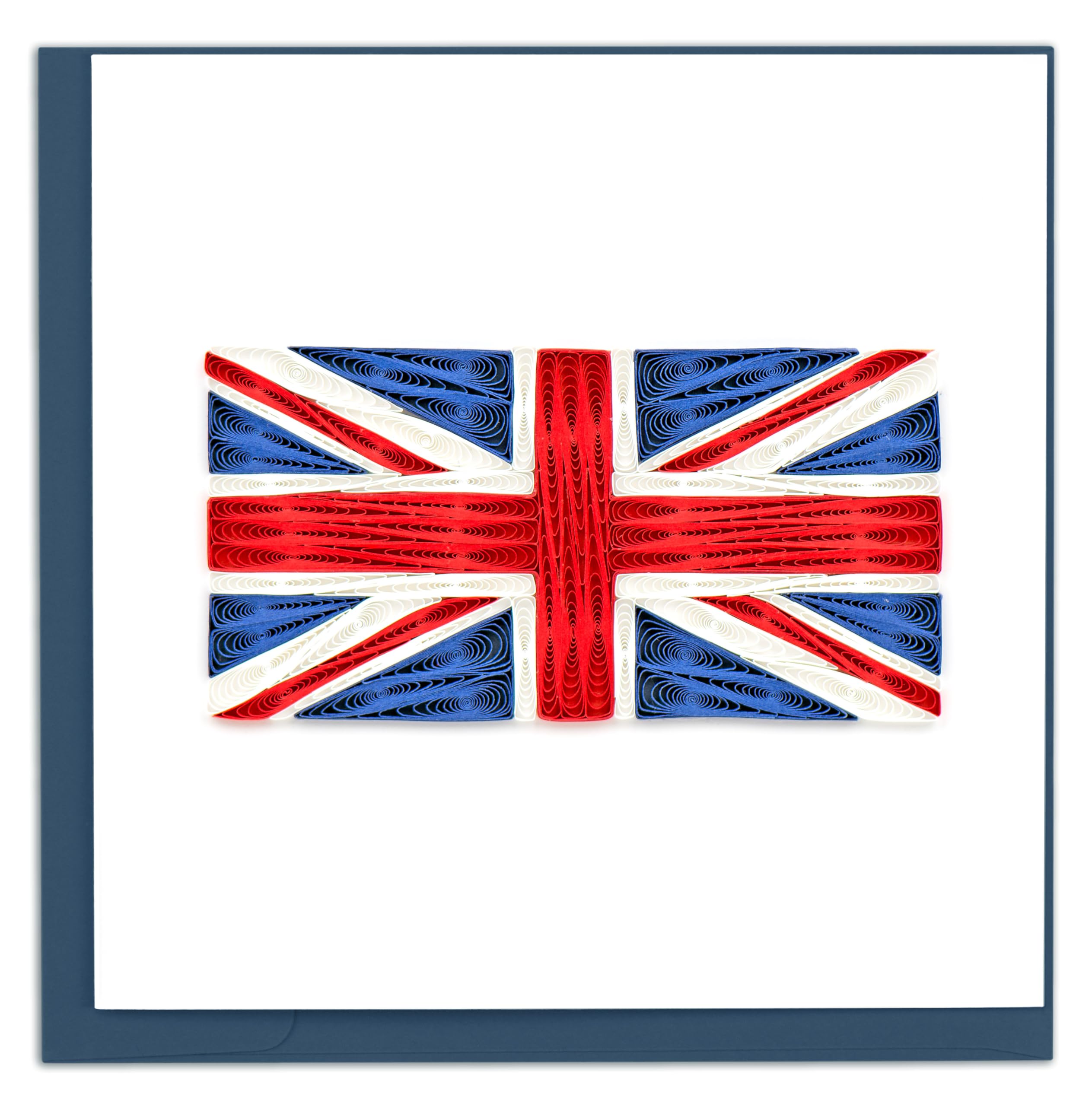 Quilling Union Jack Flag Hand-Finished Art Greeting Card Frameable Art, Suitable for Framing in a Card Frame