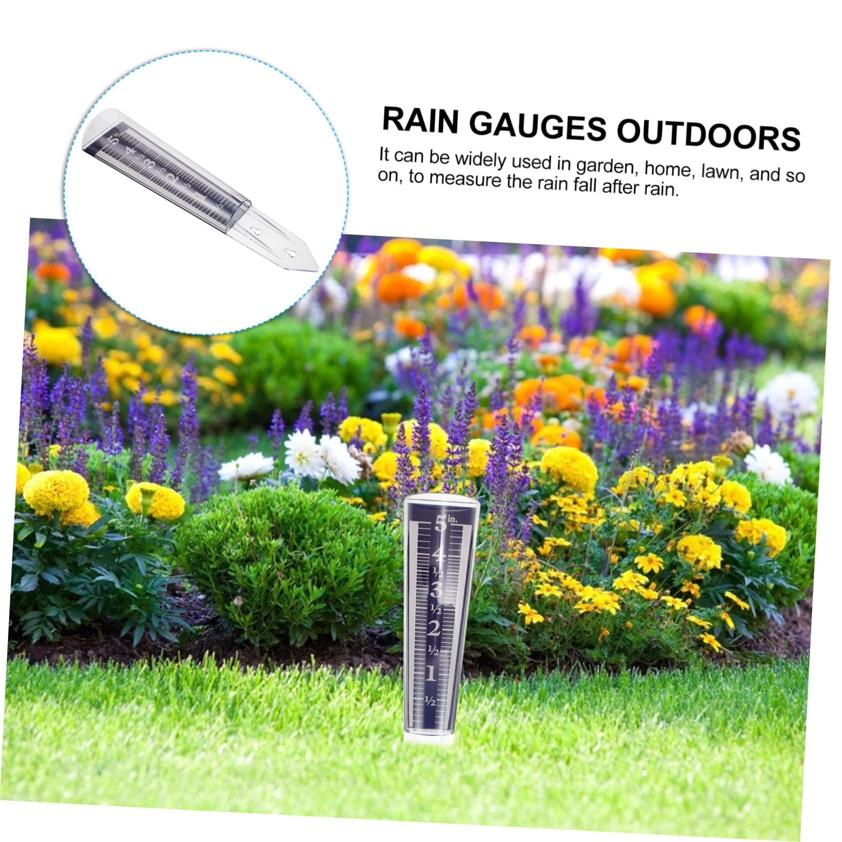 ifundom 5stücke Transparenter Regenmesser Mit Regenmessröhre Für Garten Und Outdoor Präzise Niederschlagsmessung Rundes Design Einfach Abzulesen Für Pflanzenbewässerung Geeignet