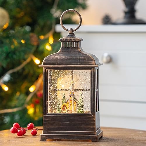 Miniatura 4 de Globos de nieve de Navidad, música cardenal, farol de agua, decoraciones navideñas, regalos para familiares, niños o amigos