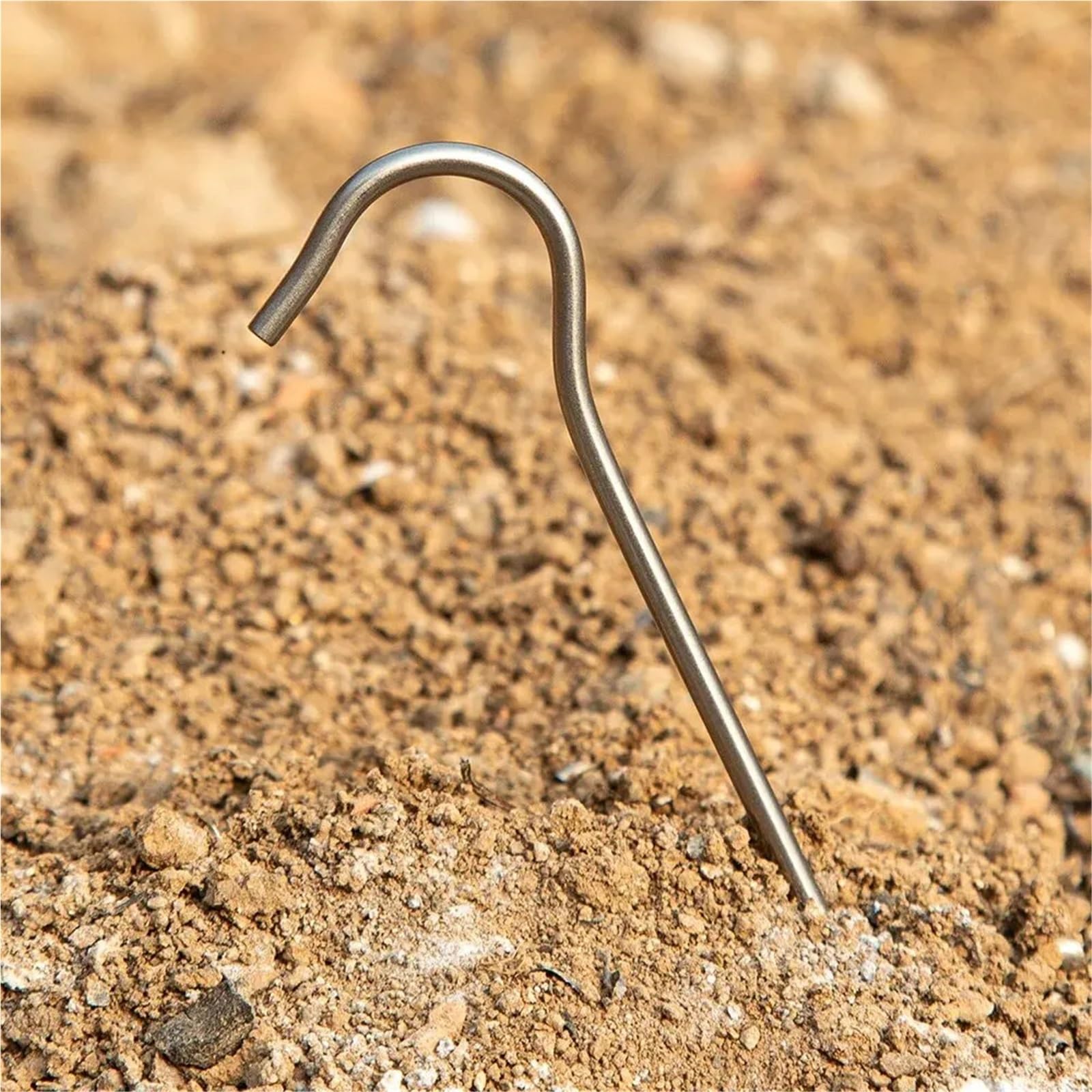 Śledź namiotowy, 3,0 * 165 mm ultralekkie akcesoria kempingowe śledzie namiotowe ze stopu tytanu z haczykiem(Titanium,8pcs)