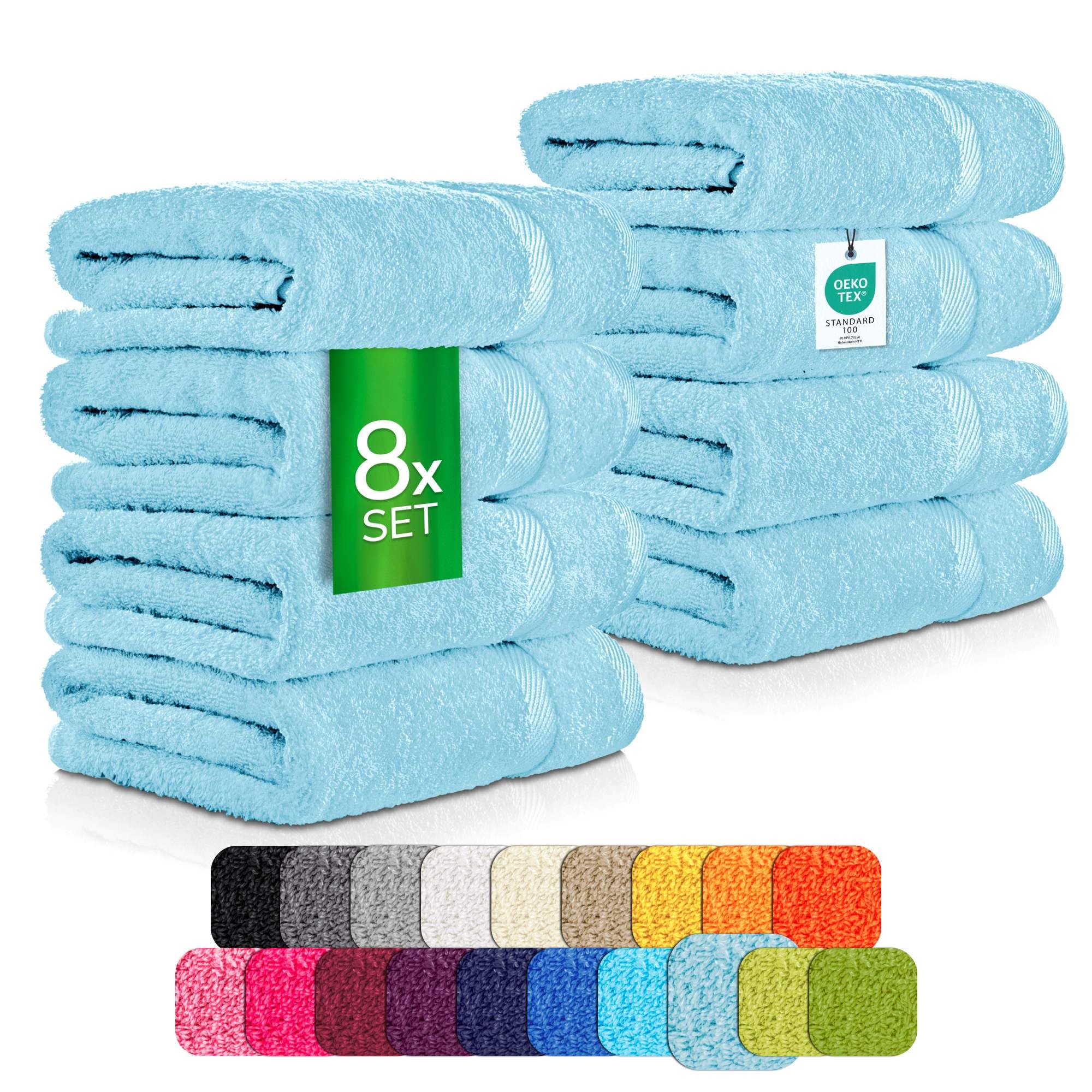 etérea Himmlische Qualität Asciugamani Bagno - diverse Dimensioni Set Colori - Strofinacci Cucina - 500 g/m² 100% Cotone Spugna - Accessori Casa Sauna Piscina Spiaggia