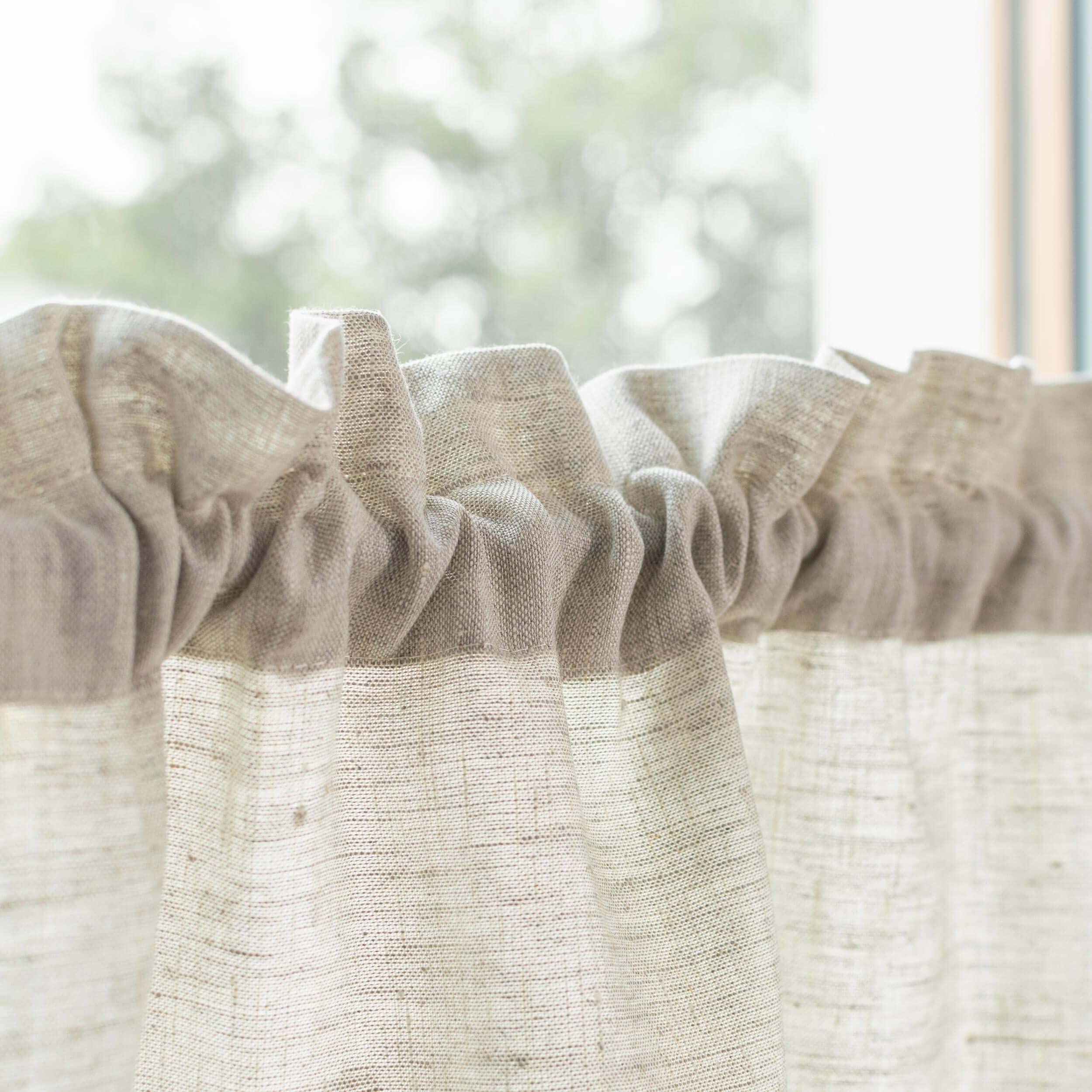 HiSnug Küchengardine Aus Leinen-Mix - Halbtransparente Bistrogardine Im Landhausstil