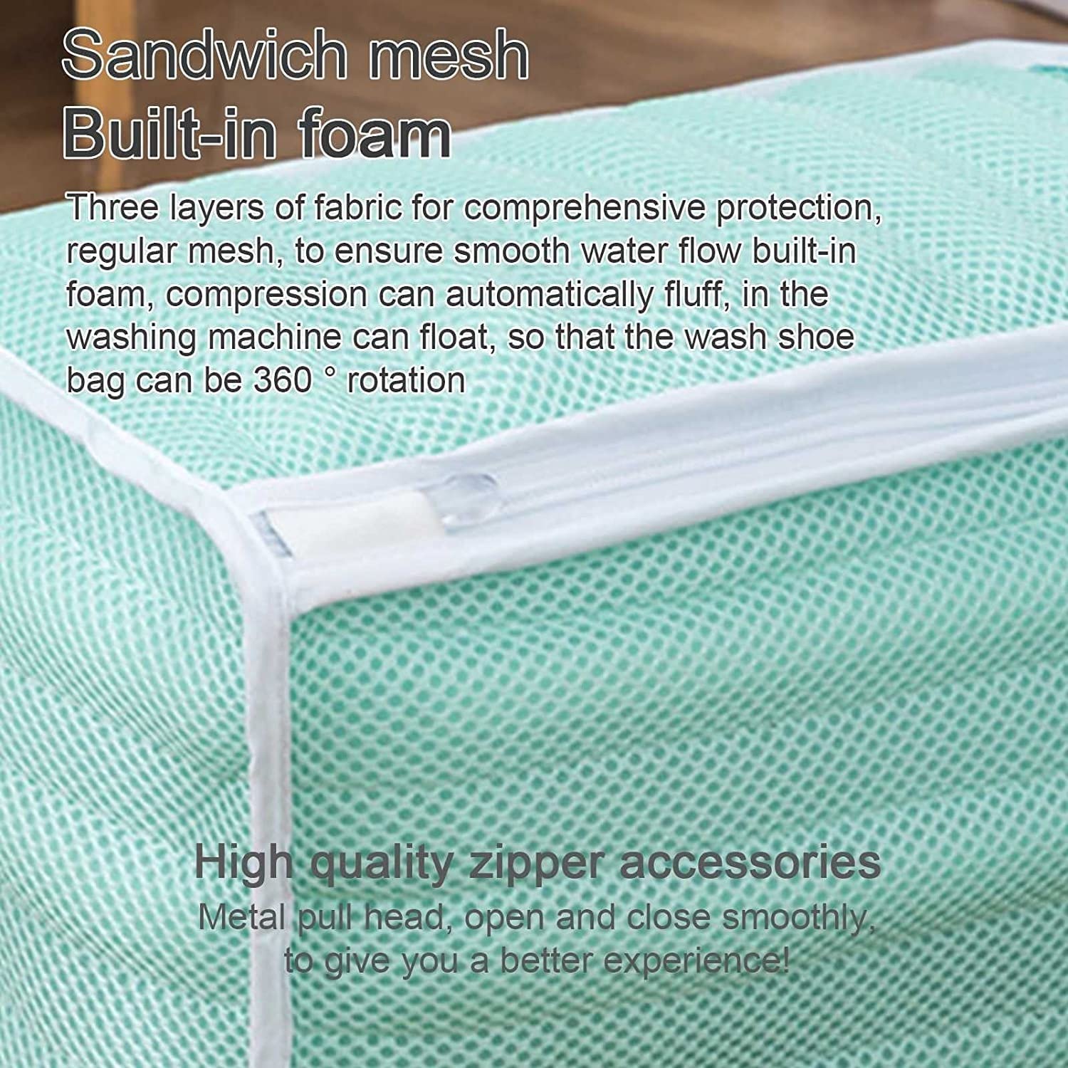 4 STÜCK Mehrzweck-Wäschenetzbeutel Strapazierfähiger Mesh-Wäschebeutel Für Schuhe Mit Reißverschluss Waschbeutel Mit Hohem Schutz Für Sneaker Flache Schuhe Lagerung & Reisen ( Color : Green )