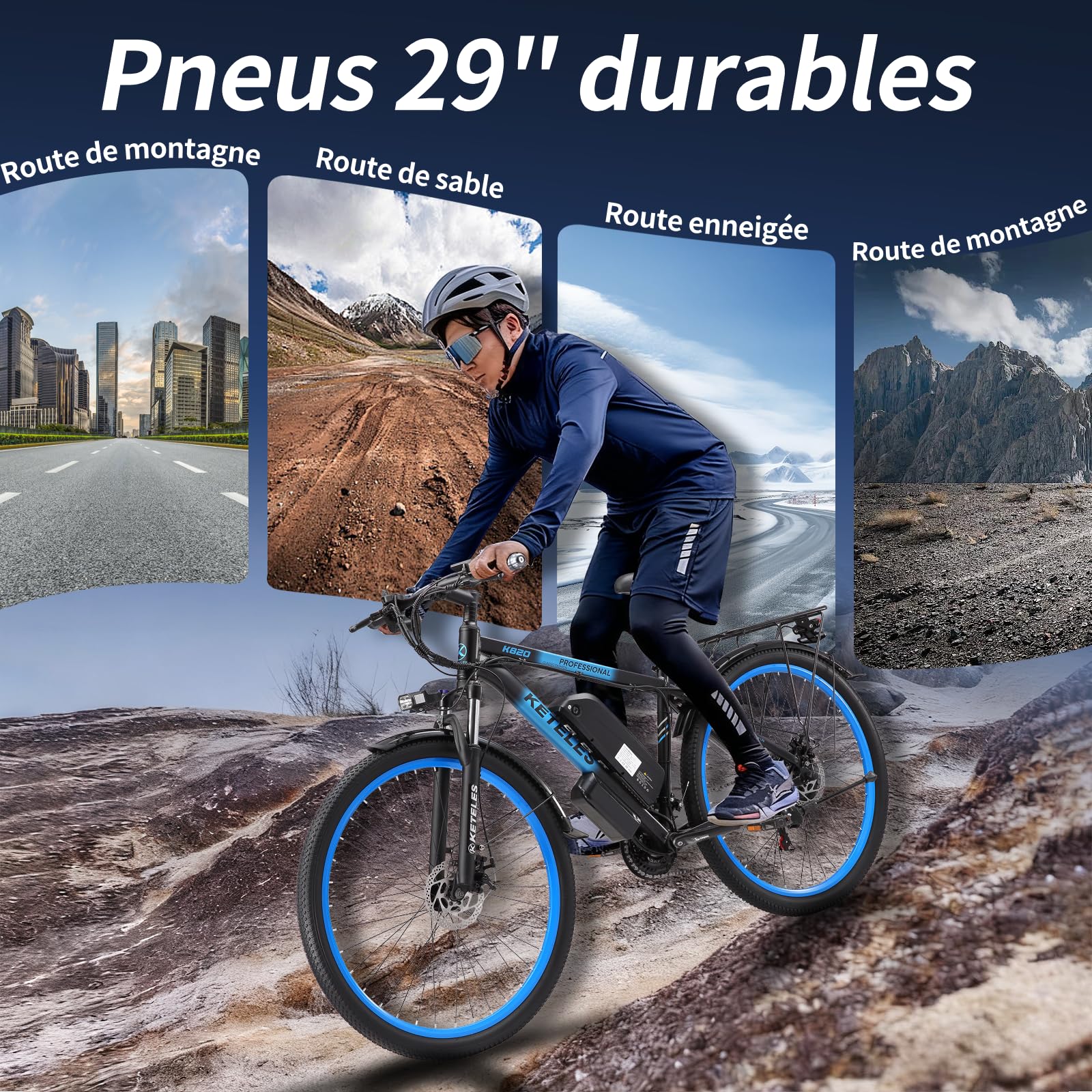 Vélo Électrique Homme Femme, Batterie Amovible 48V 20Ah Autonomie Jusqu'à 100 km VTT Électrique, 21 Vitesses avec écran LCD, Double Disque, 29x2.1 Trajets Quotidien