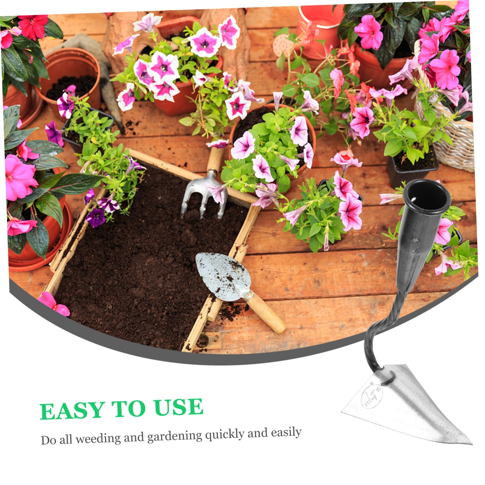 Luxshiny Cabeza de Hierro para Jardinería Profesional de Azada Triangular Herramienta Multifuncional para Deshierbar y Preparar Tierra , Tamaño S para Jardineros