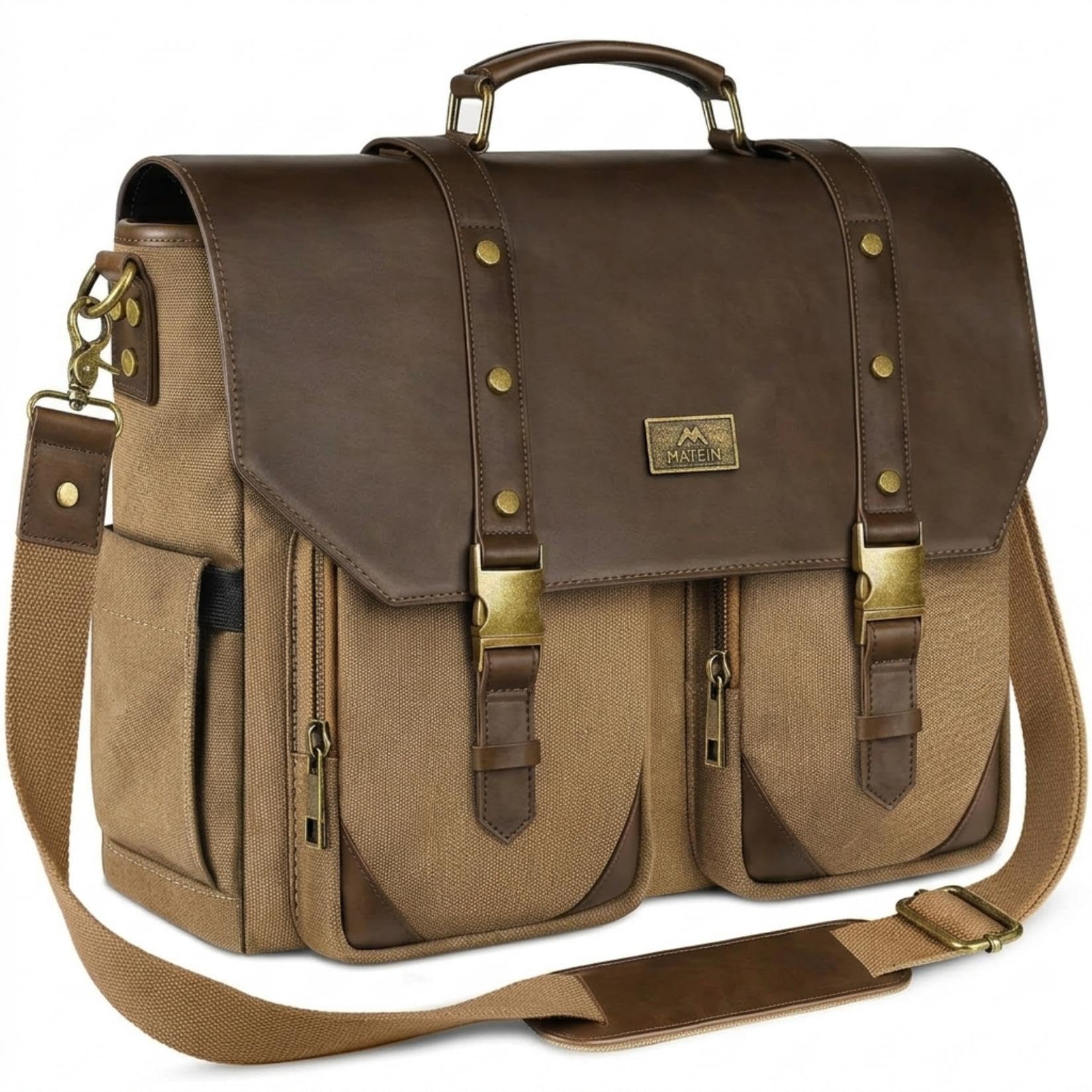 MATEIN Bolso Bandolera Vintage para Hombre, Maletin Portatil 15,6 Pulgadas
