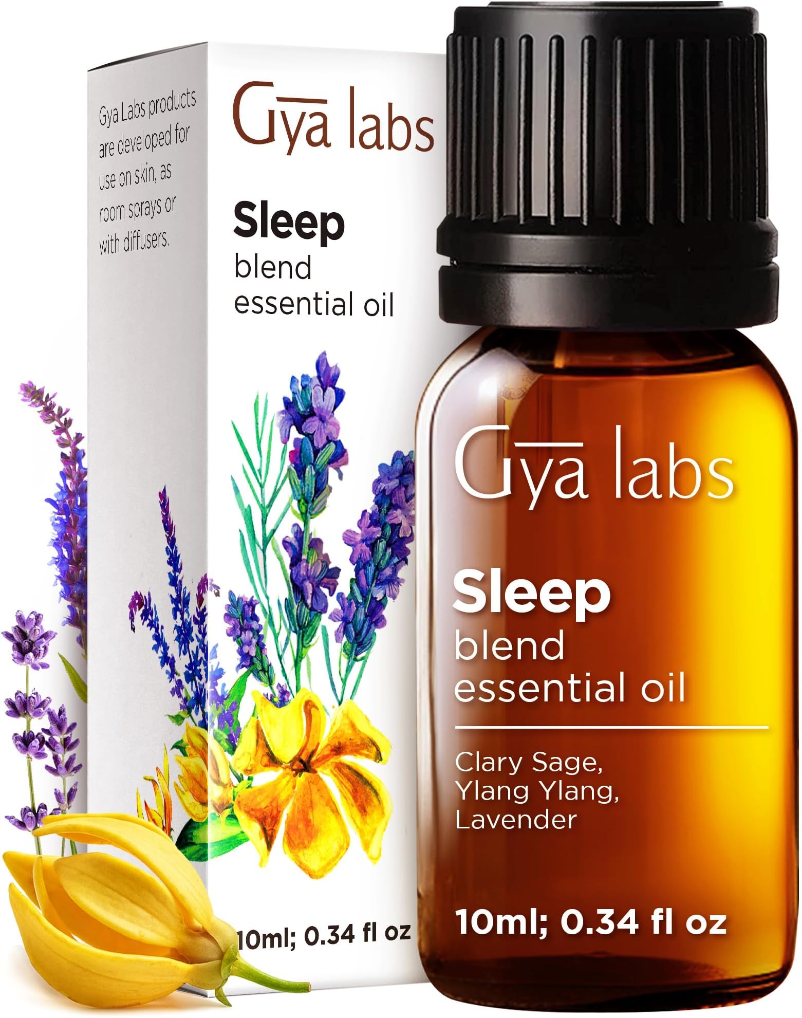 Gya Labs Sleep Essential Oil Blend - 100% Pure Natural Essential Oils for Diffuser - Soothing Oil for Aromatherapy - Essential Oils for Bedtime and Self-Care (10ml)
