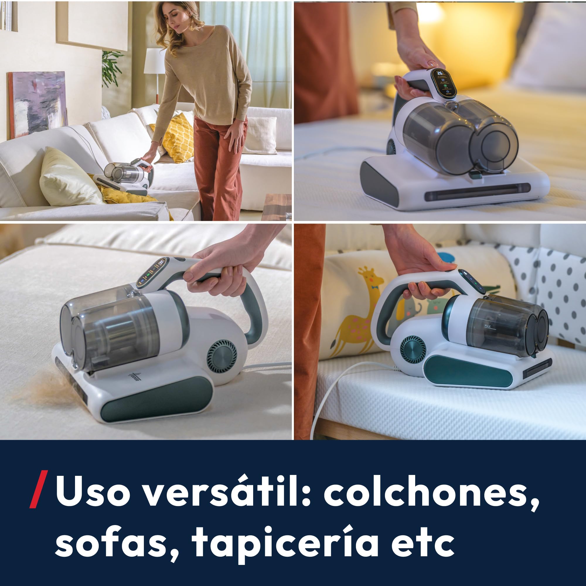 Hoover Aspirador de Mano HMC5 para Colchones: 4 funciones Beat&Roll, UV, Secado