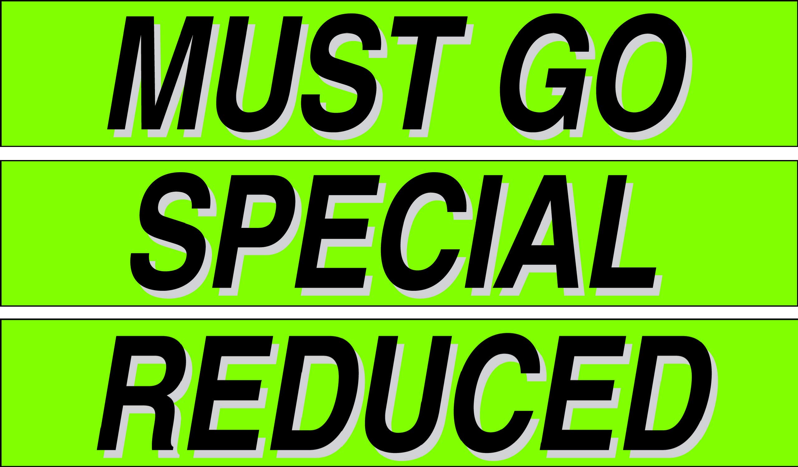 Ez-line Vinyl Windshield Stickers 3 Dozen 15 Inch Chartreuse Slogan Dealership Pro Pack for Car Lots (EZ115-Pack6)