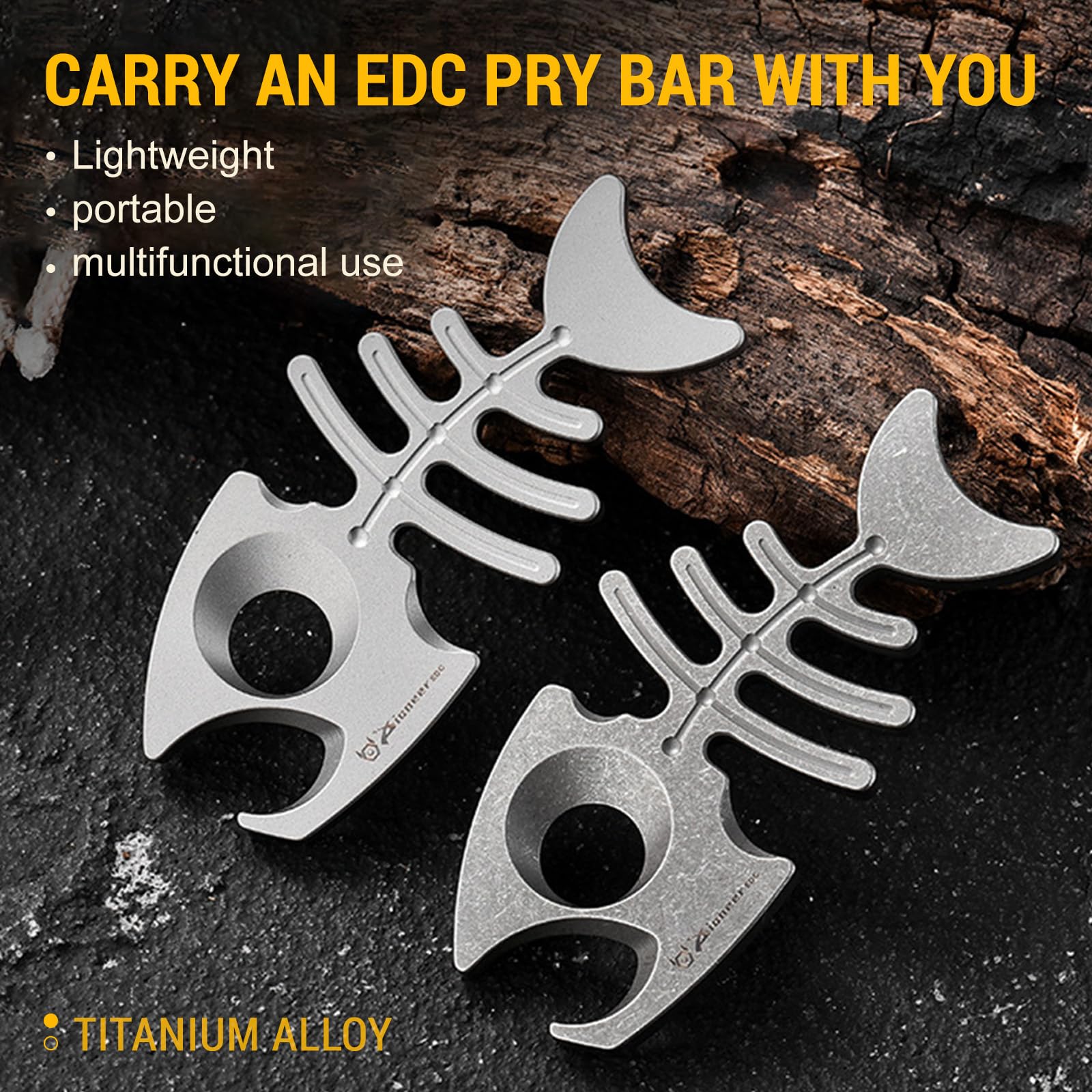 Titan EDC Pry Bar, Mini Crowbar, EDC Crowbar, EDC Gear Key Ring Tools for Camping Hiking, Gardening, Repair - Image 3