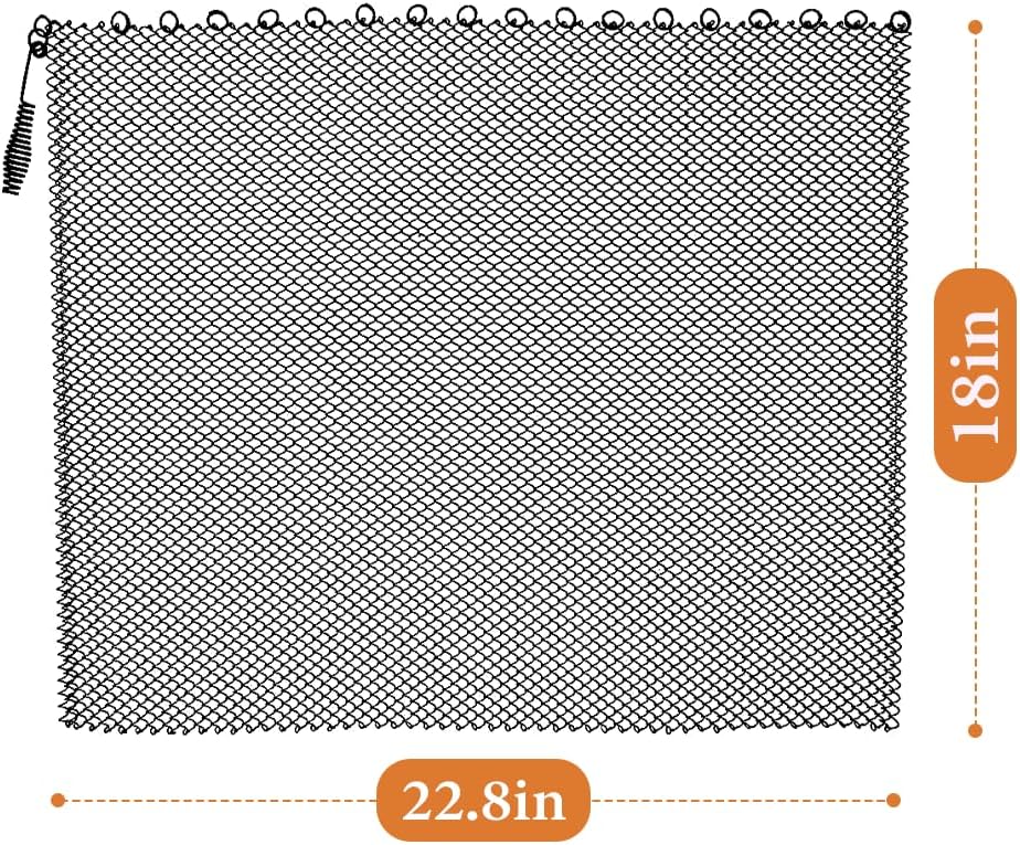 Fireplace Mesh Screen Curtain 2 Pack 18” H x 22.8" W Decorative Scroll Design Spark Guard Chain Fireplace Screens Hanging Replacement Screens for Home Wood Burning Fireplace