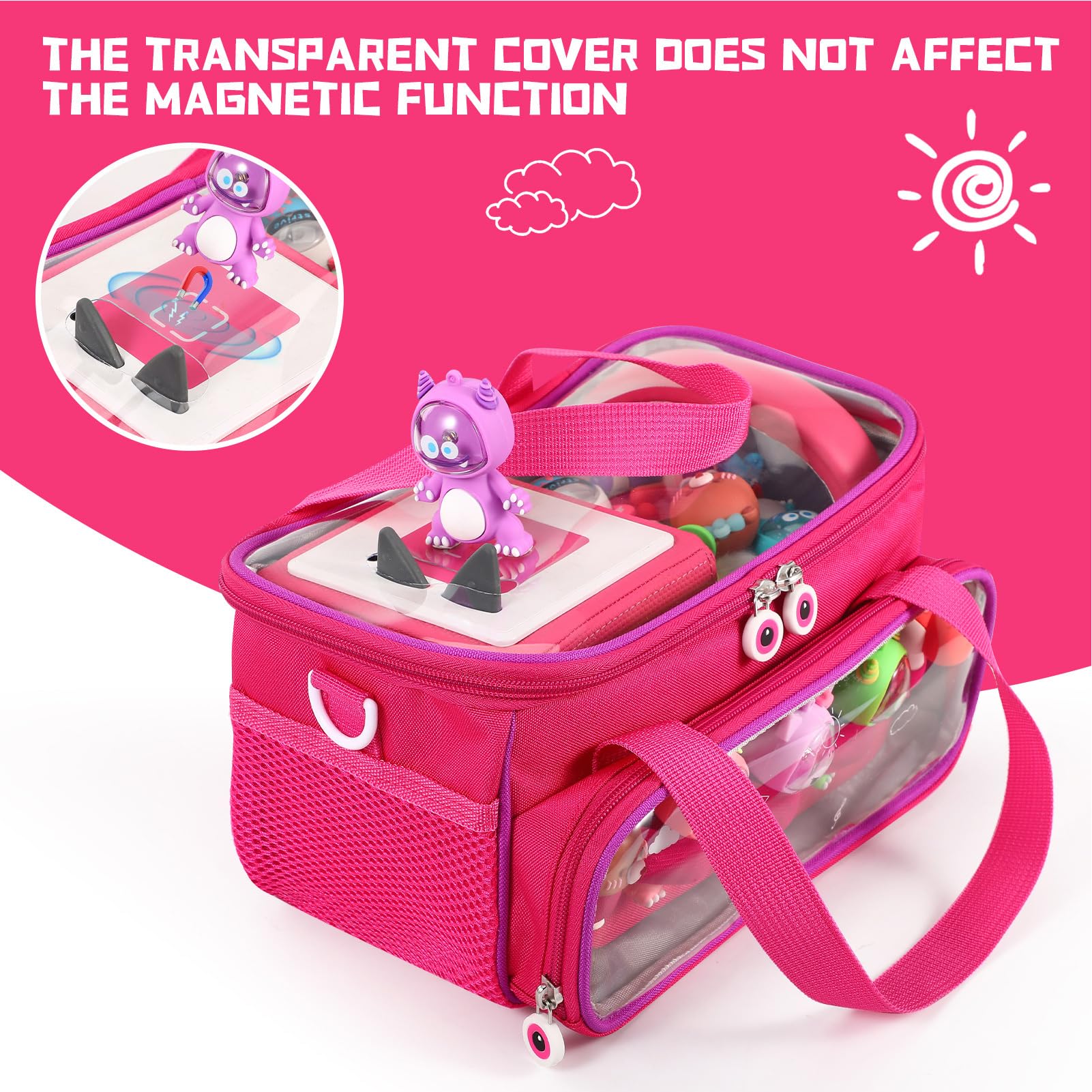 Tonie Carry Case – Étui De Transport Pour Toniebox StarterSet, Sac Rangement Figurine Et Accessoires, Bandoulière Amovible, Fenêtre Transparente