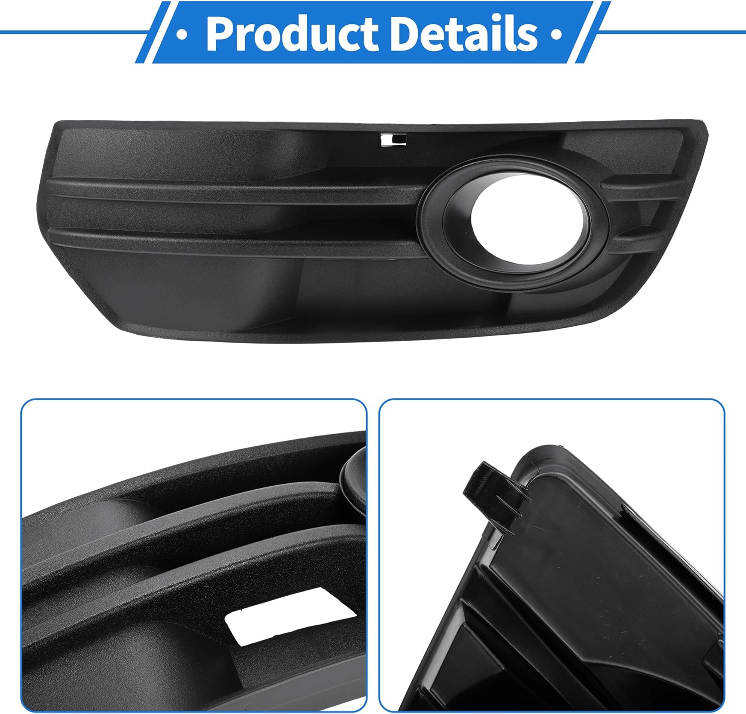 1pc Fog Light Grill for Audi Q5 2009-2012 Durable ABS Black Front Left Front Lower Bumper Fog Light Cover Inserts